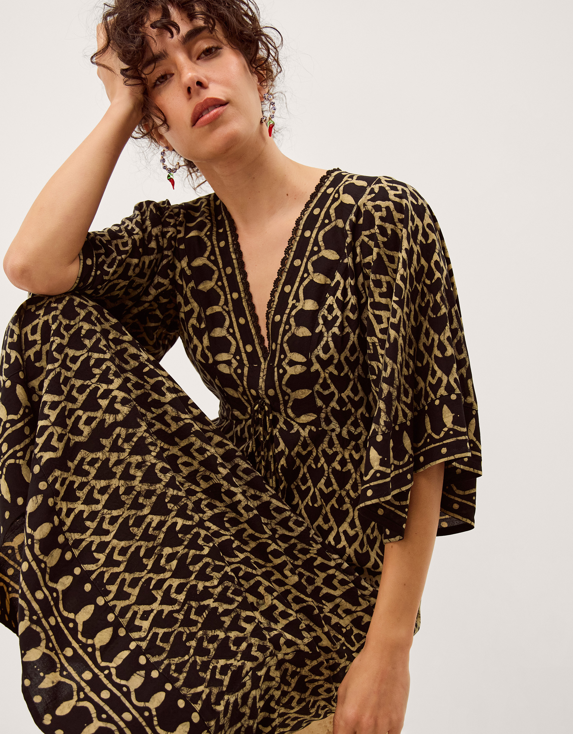 Monsoon Arti Print Midi Kaftan, view 4