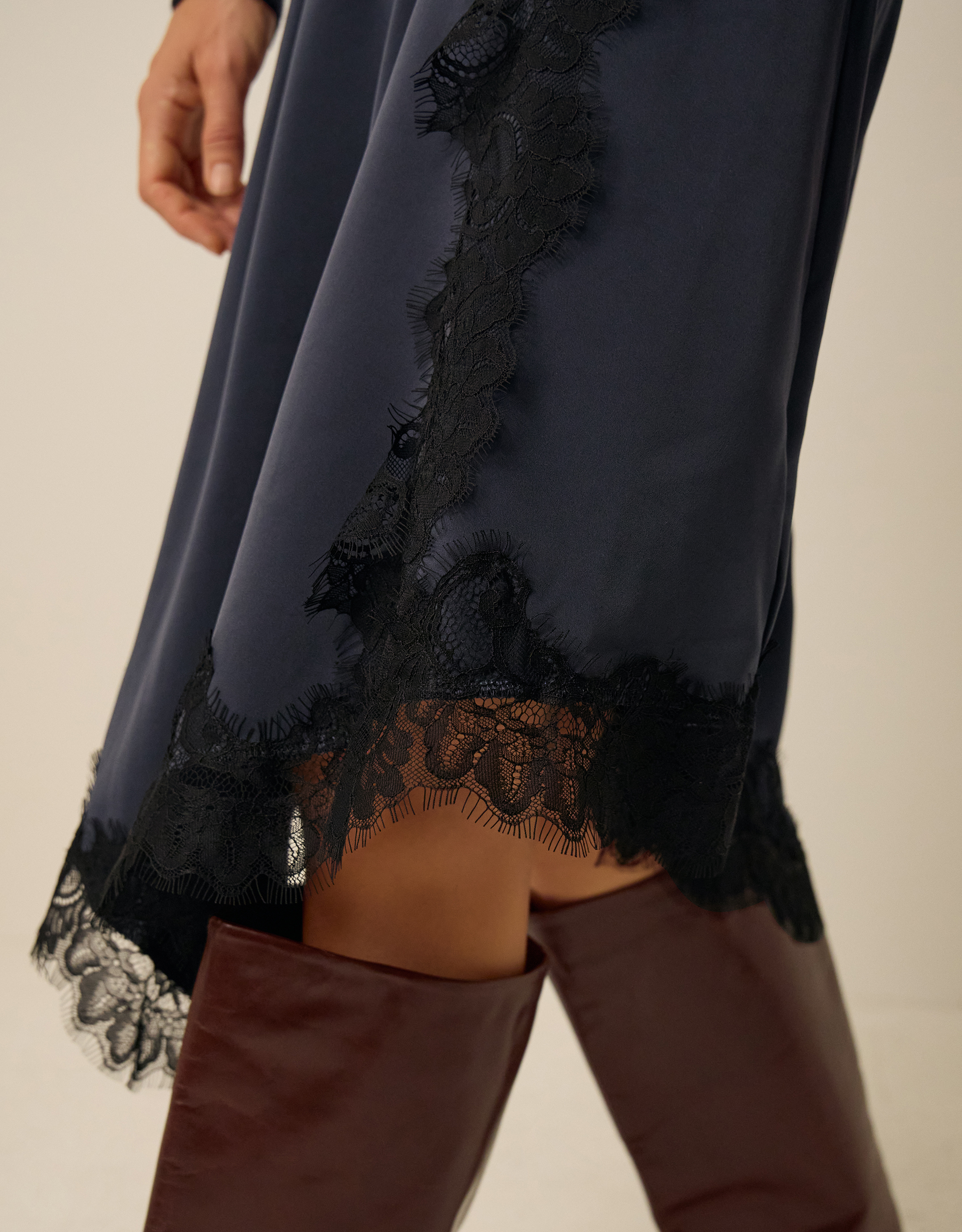 Monsoon Suzy Lace Satin Midi Dress, view 2