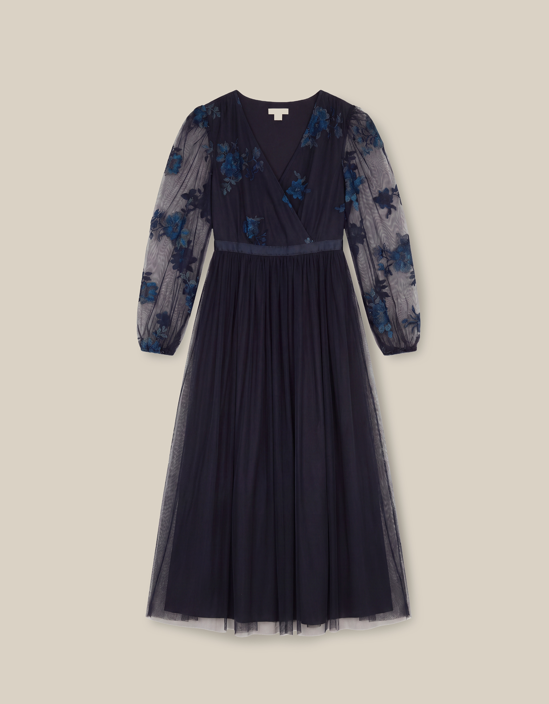 Monsoon Charlotte Floral Embroidered Mesh Midi Dress, view 6