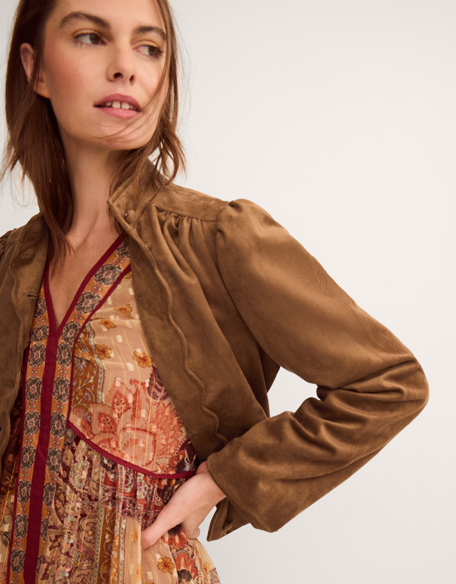 Monsoon Lucia Faux Suede Jacket, view 4