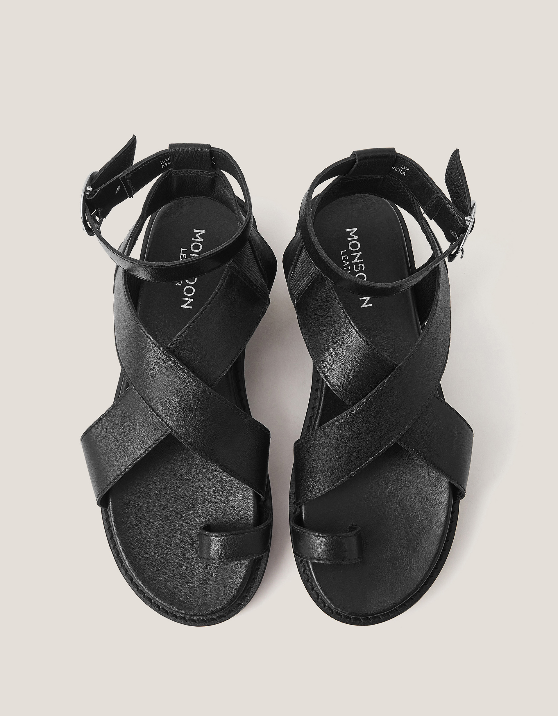 Monsoon Ivy Toe Strap Crossover Leather Sandals