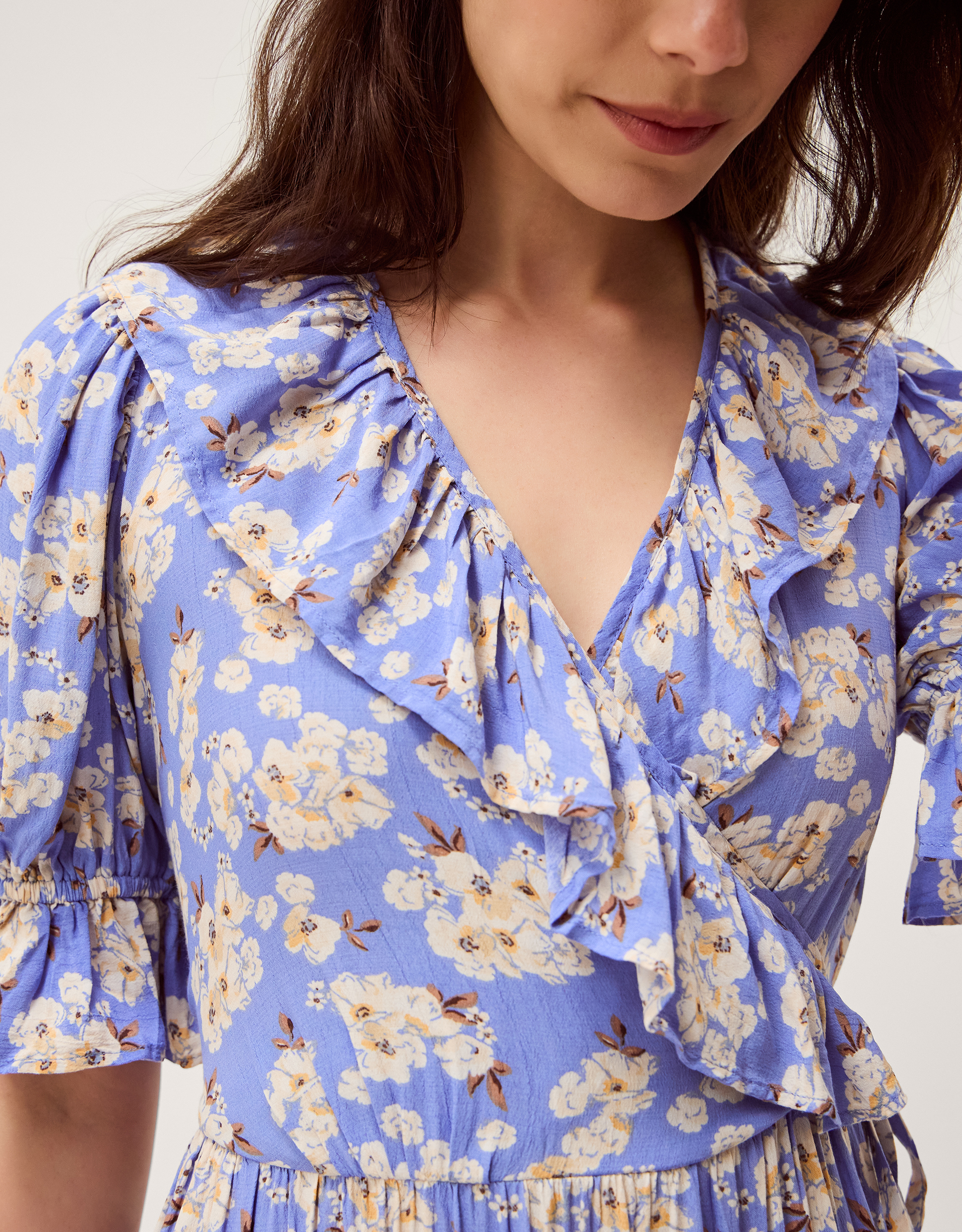 Monsoon Sian Floral Print Ruffle Midi Dress, view 4
