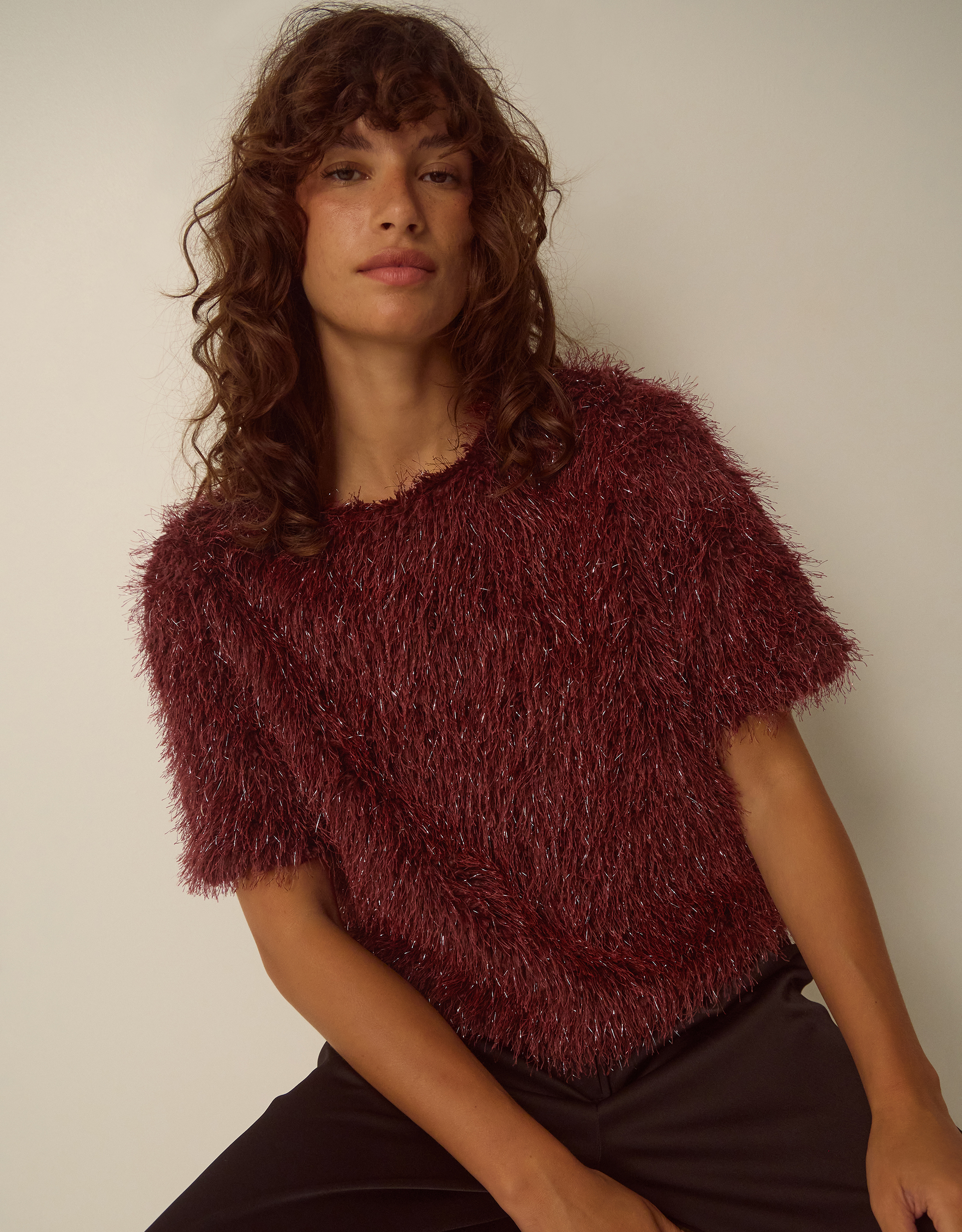 Monsoon Terri Short Sleeve Fringe Top, view 4