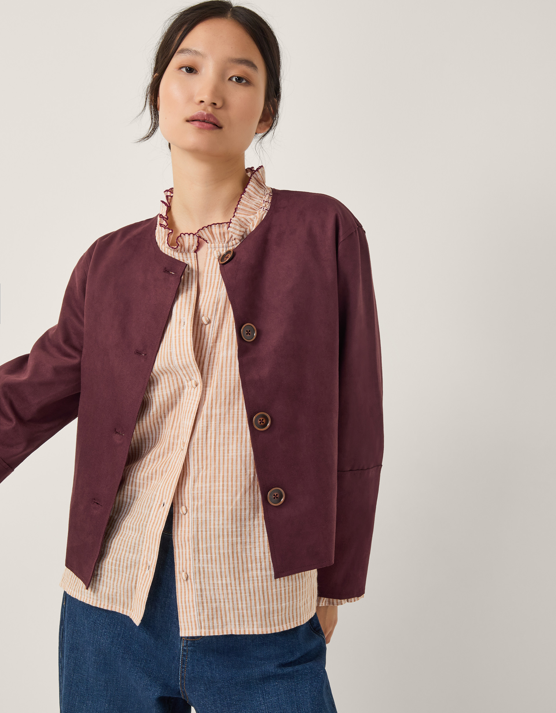 Monsoon Rowan Faux Suede Jacket, view 4