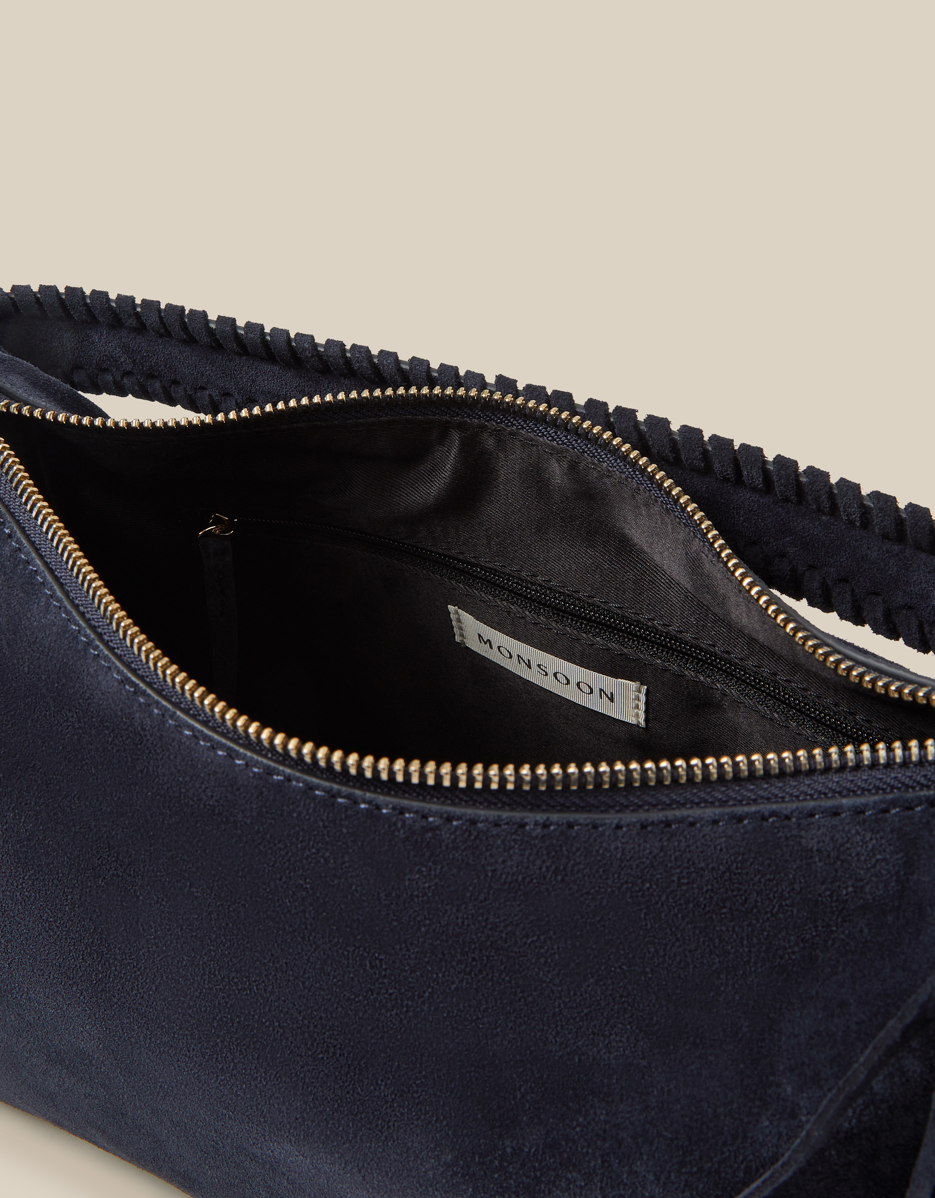 Monsoon Della Suede Handbag, view 4