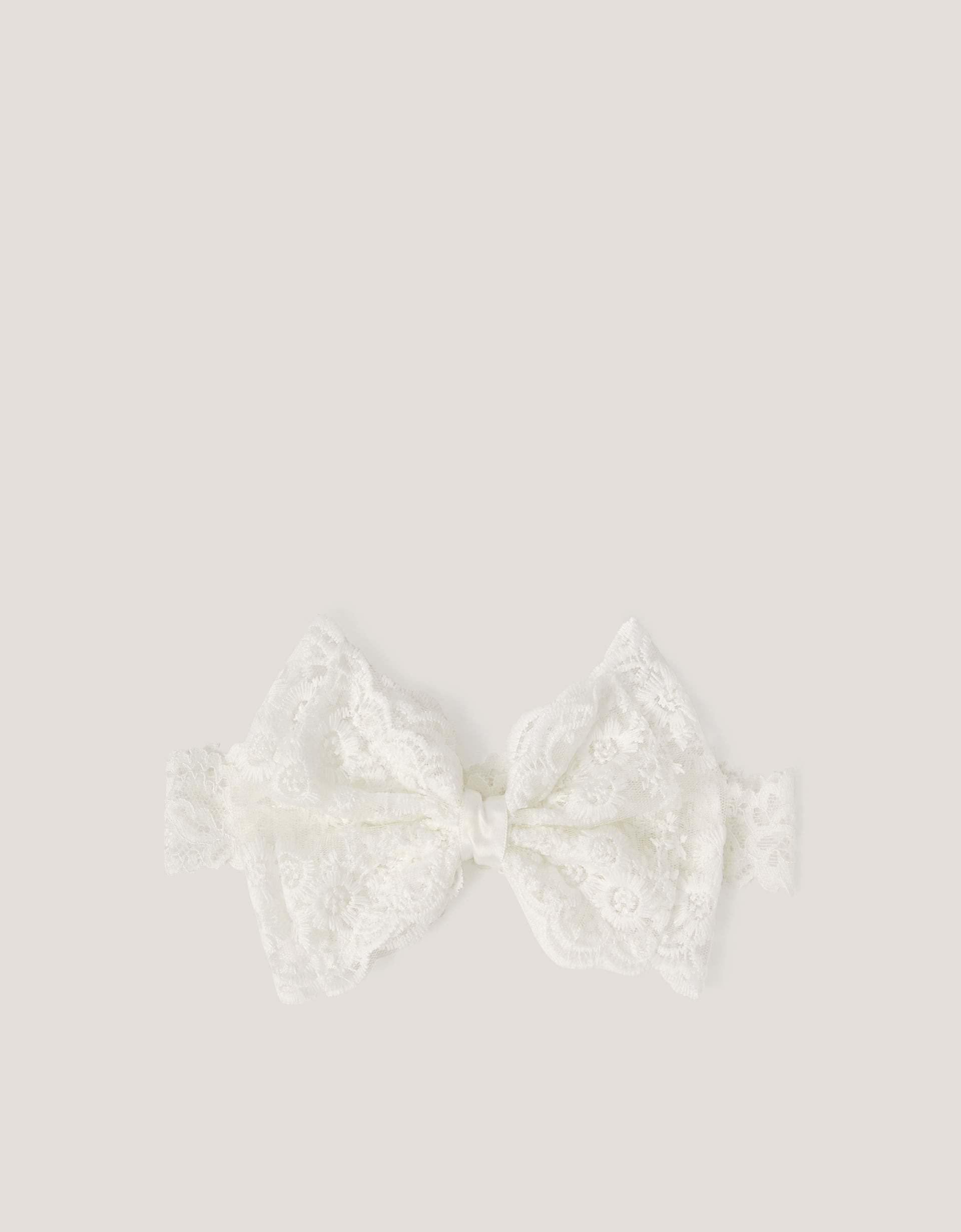 Monsoon Bow Lace Bando Headband in white