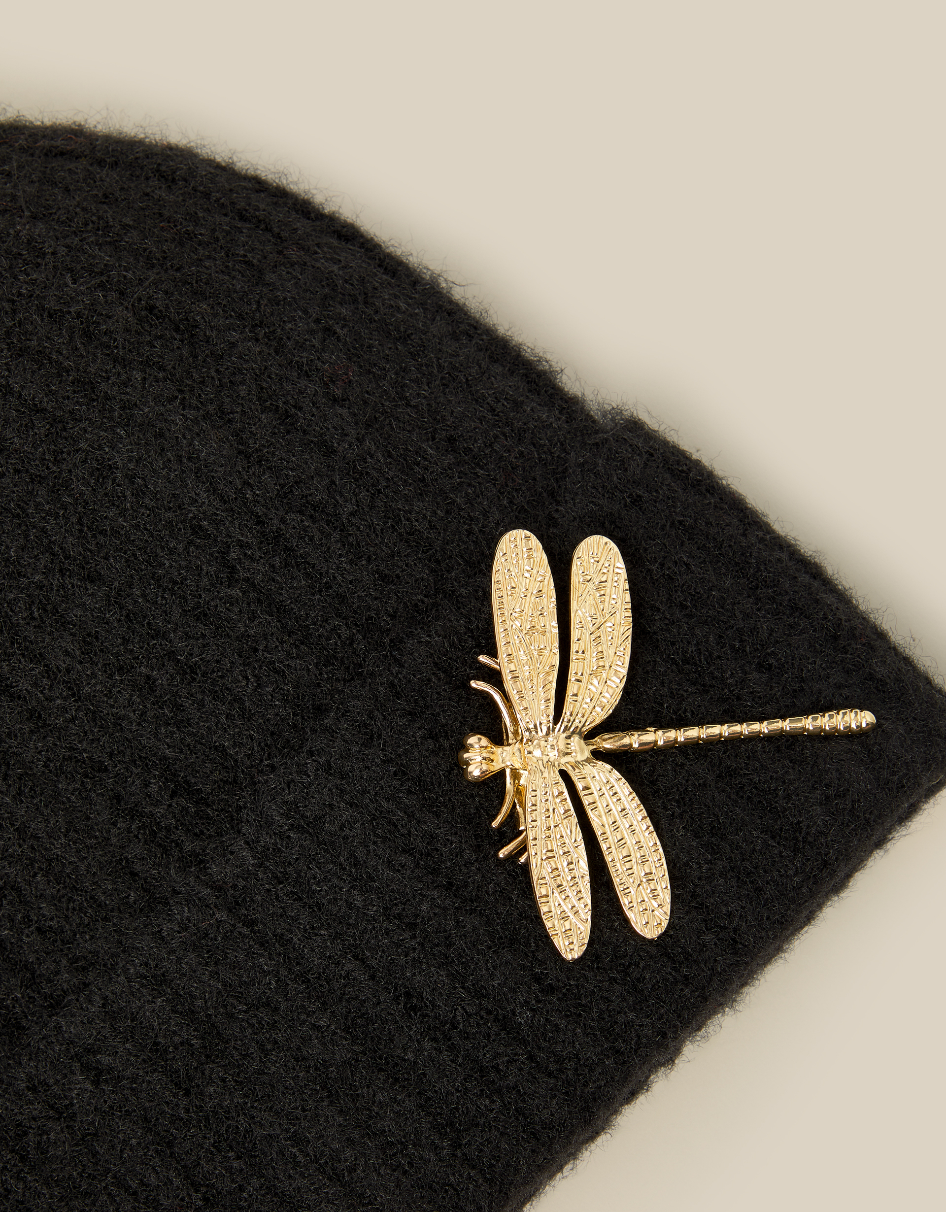 Monsoon Becky Brooch Beanie Hat, view 3