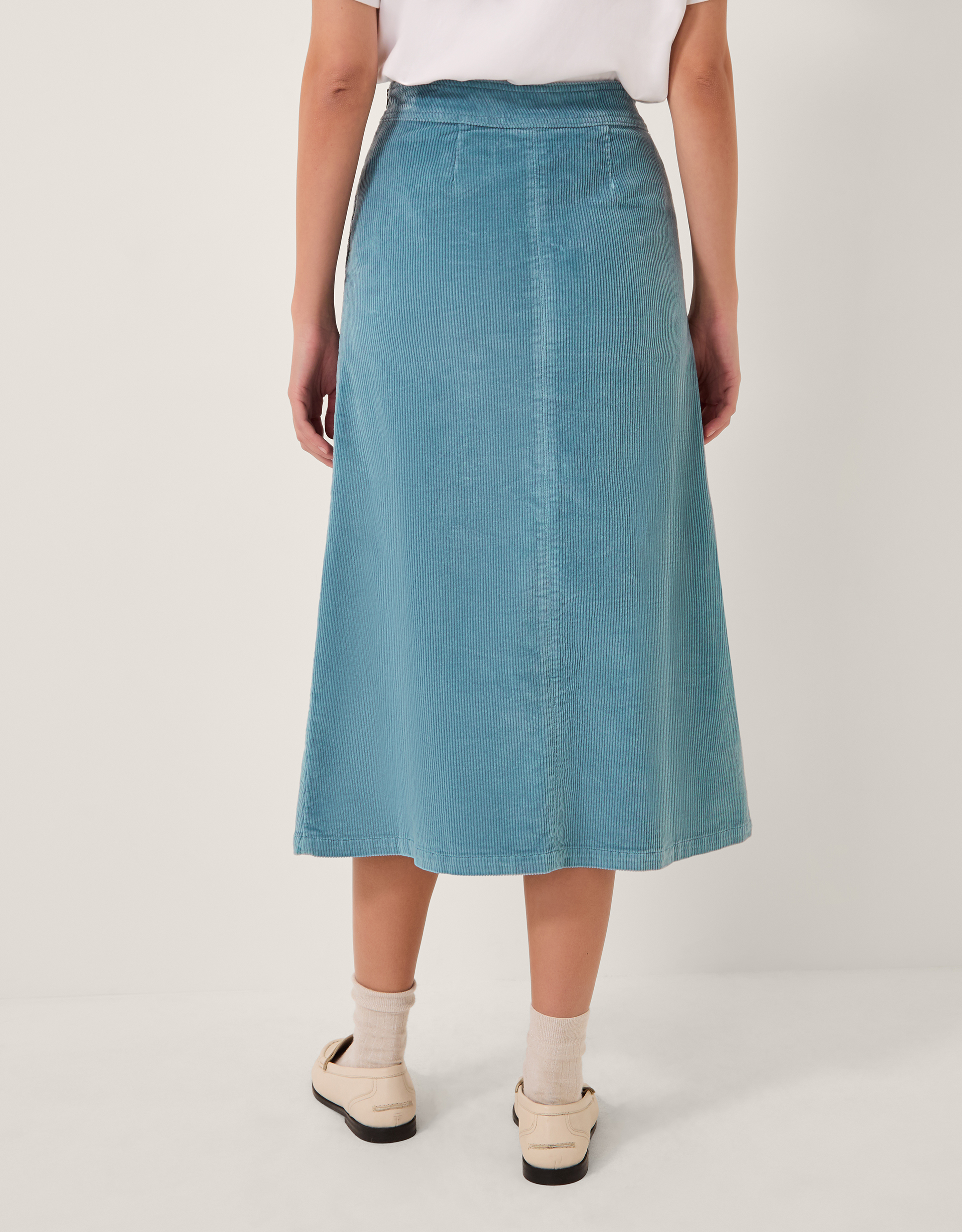 Monsoon Malika Corduroy Midi Skirt in Blue, view 3