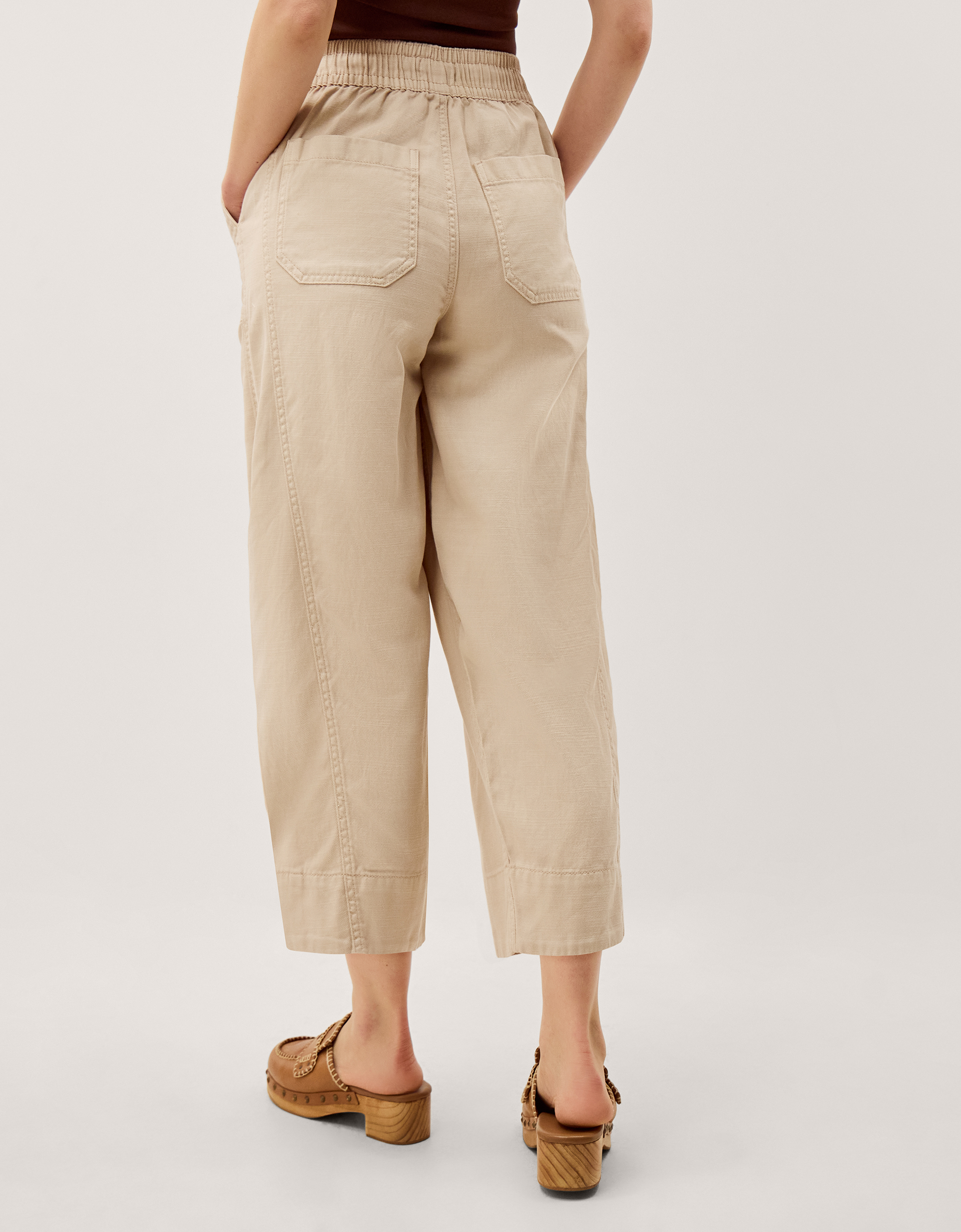 Monsoon Megan Cropped Barrel Trousers, view 2