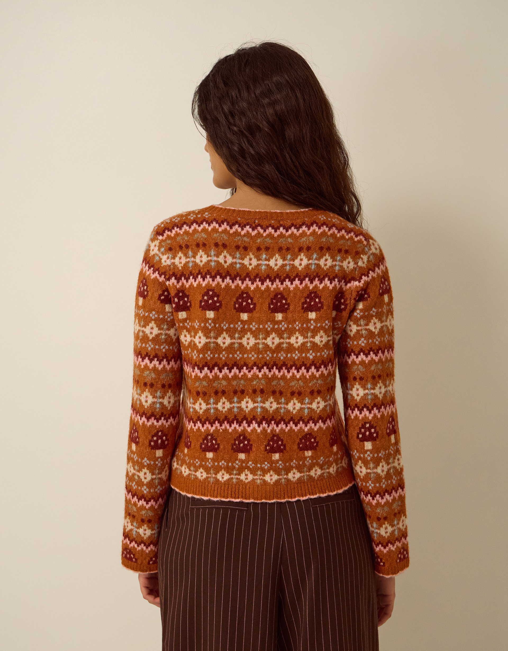 Monsoon Mia Mushroom Knit Cardigan, view 3