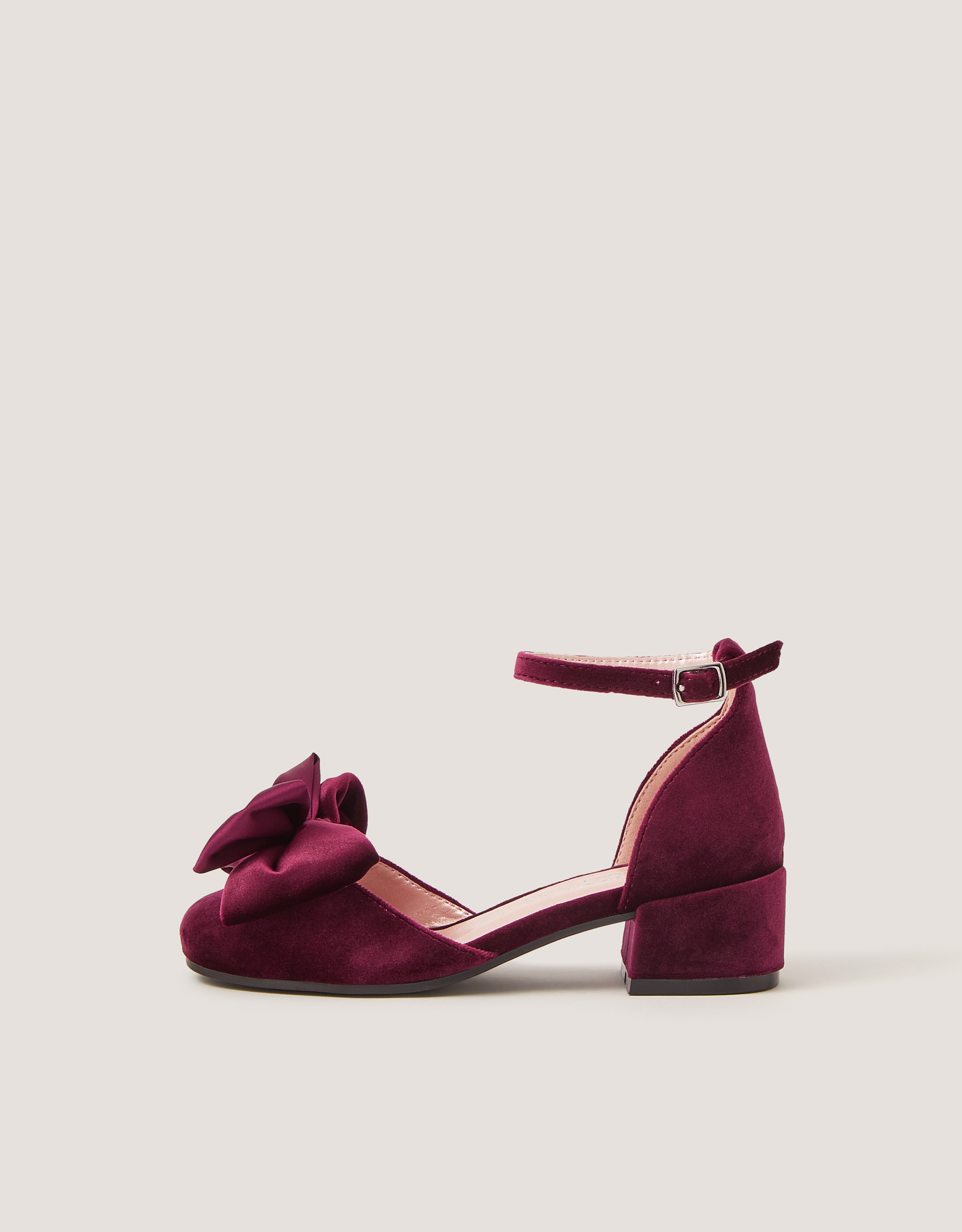 Monsoon Bow Velvet Two Part Heels, view 2