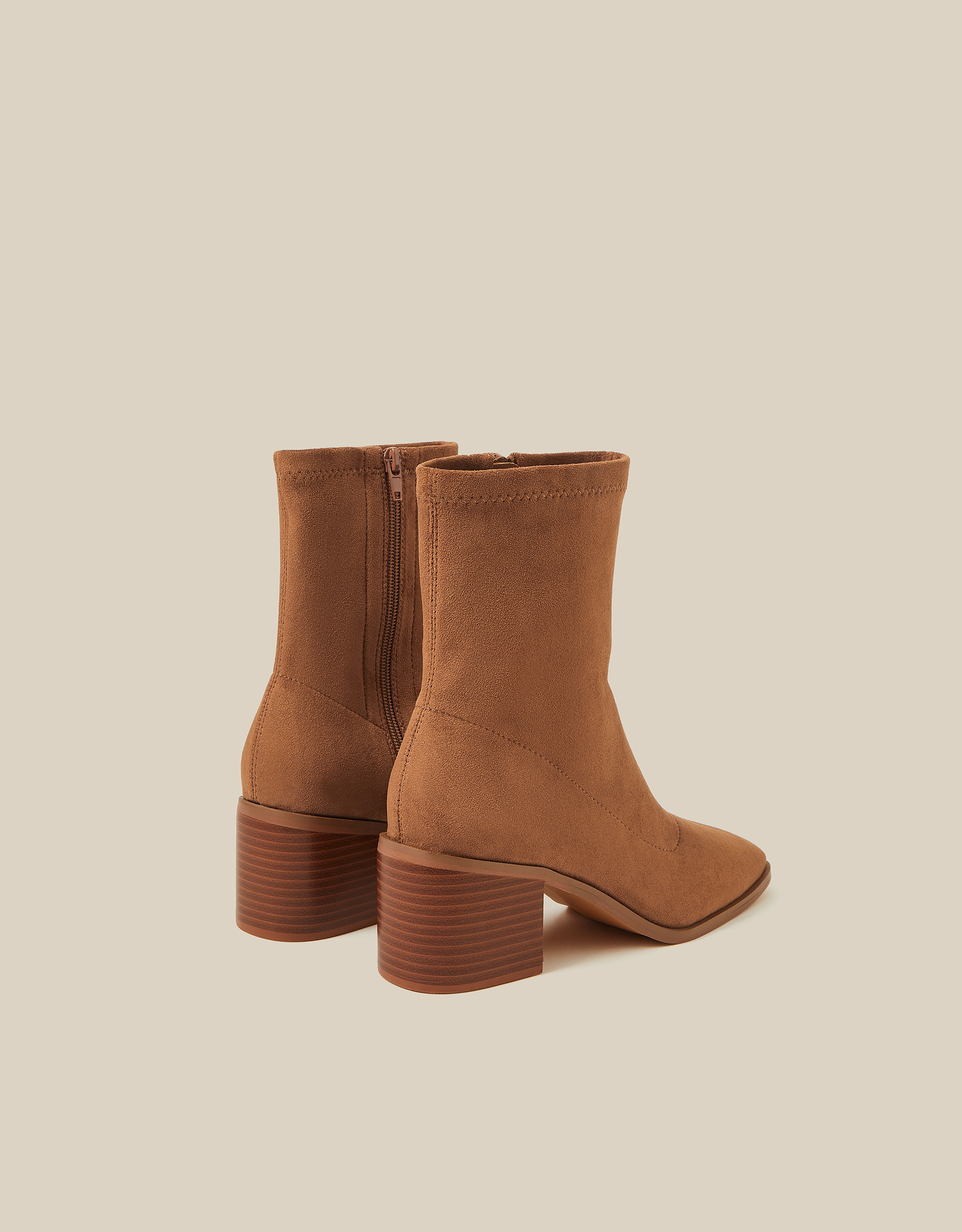 Monsoon Suki Faux Suede Heeled Sock Boots, view 3