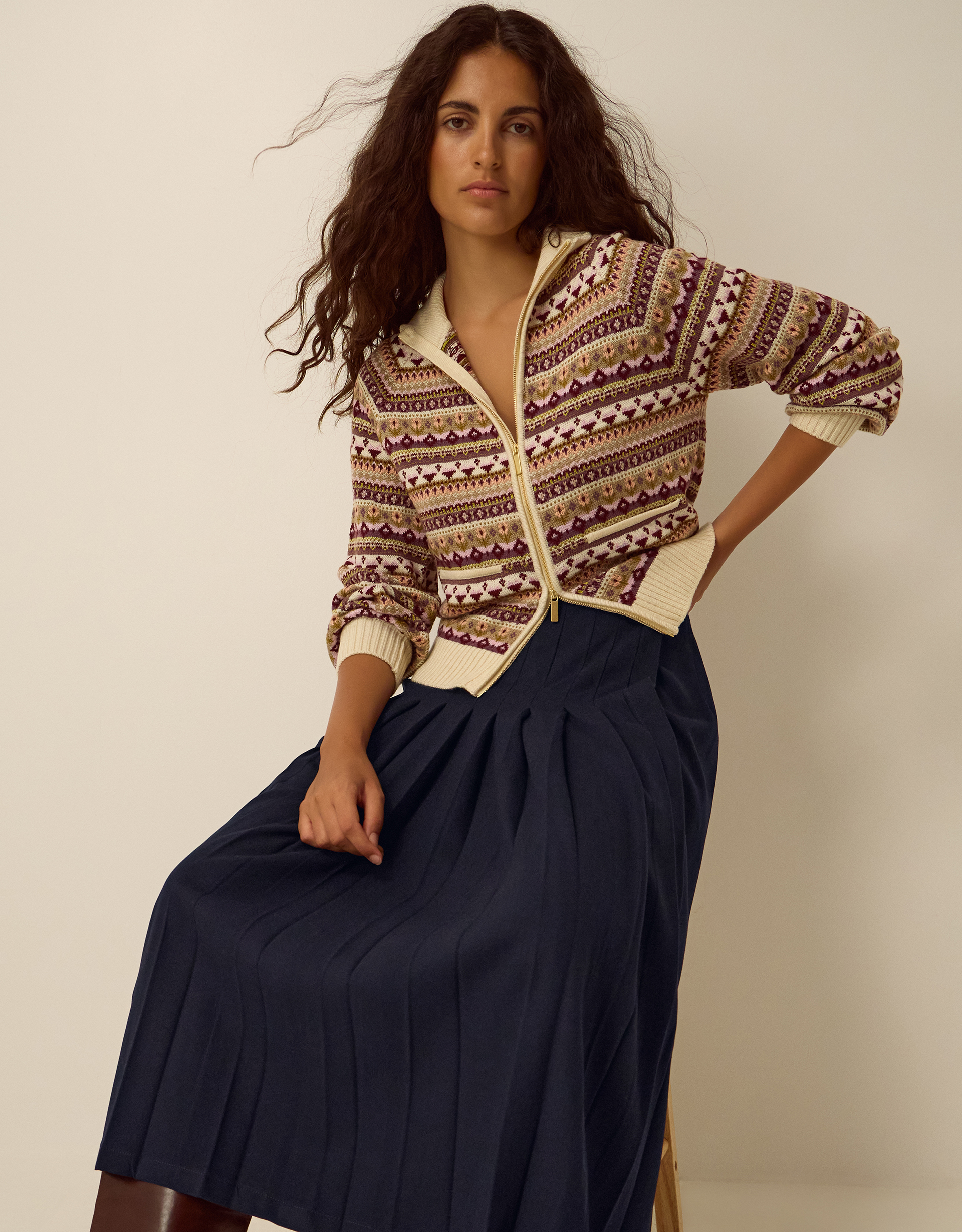 Monsoon Nancy Pleated Midi Skirt, view 5