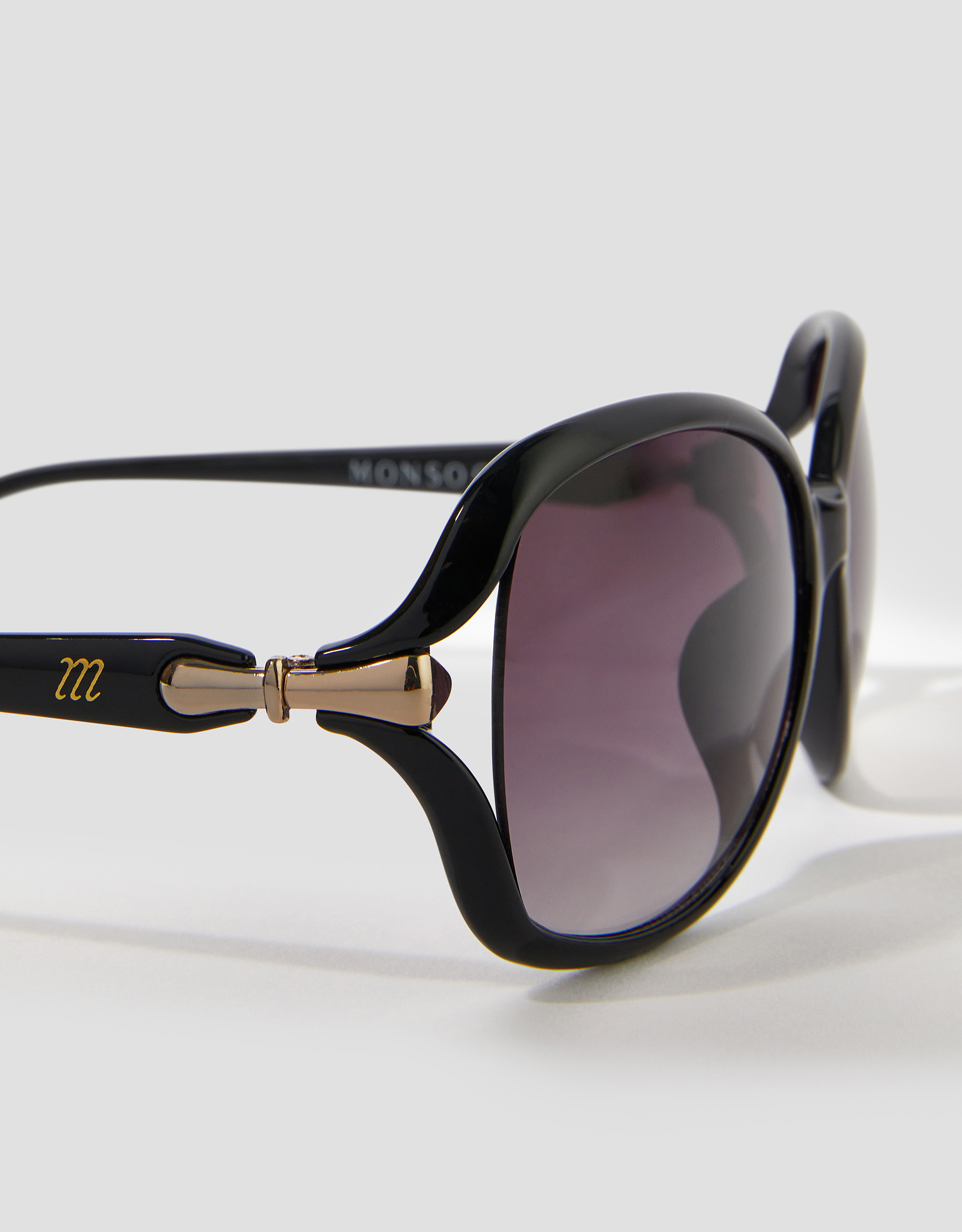 Monsoon Gold Hinge Oversized Sunglasses, view 2