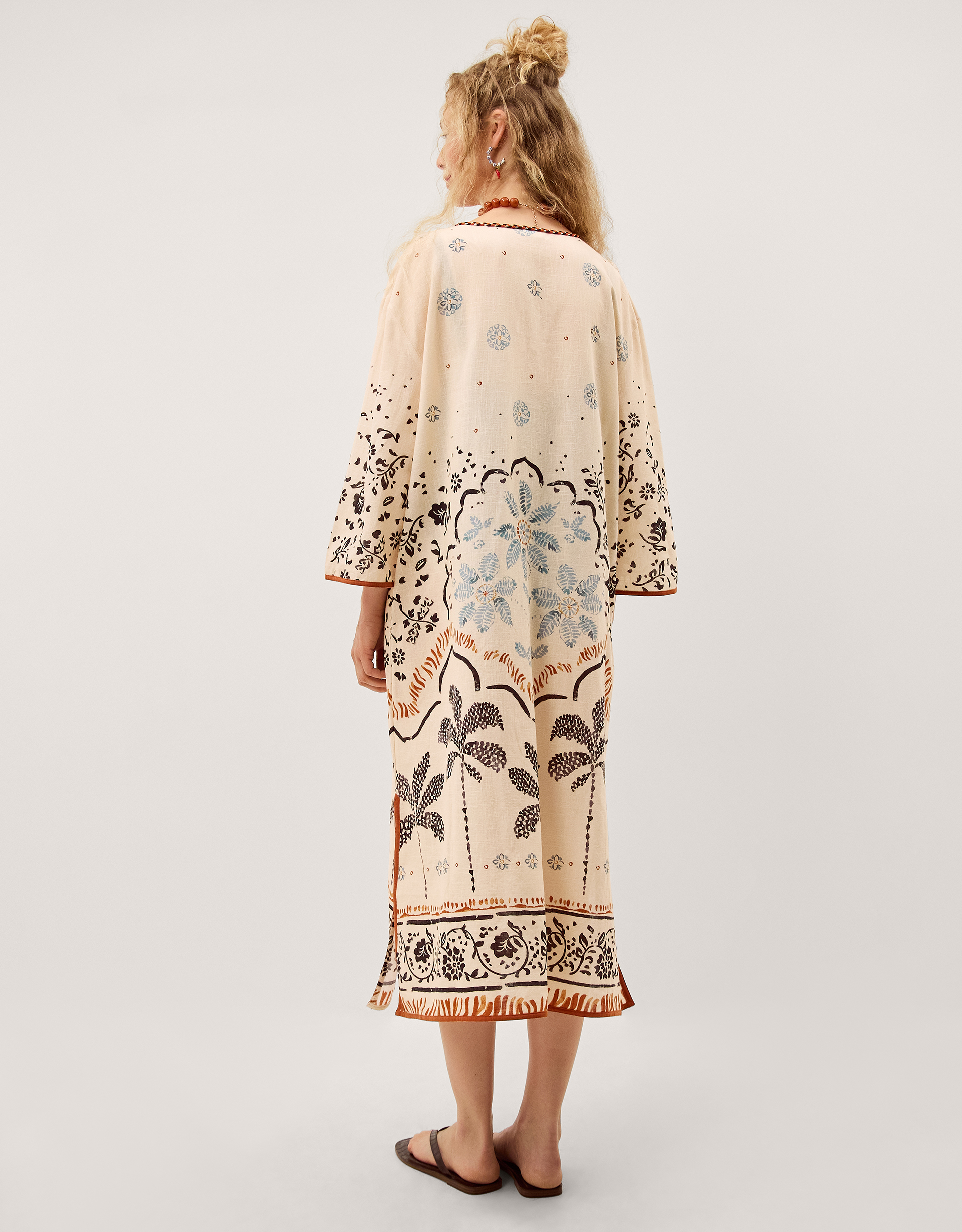 Monsoon Aleah Tropical Print Midi Kaftan, view 3
