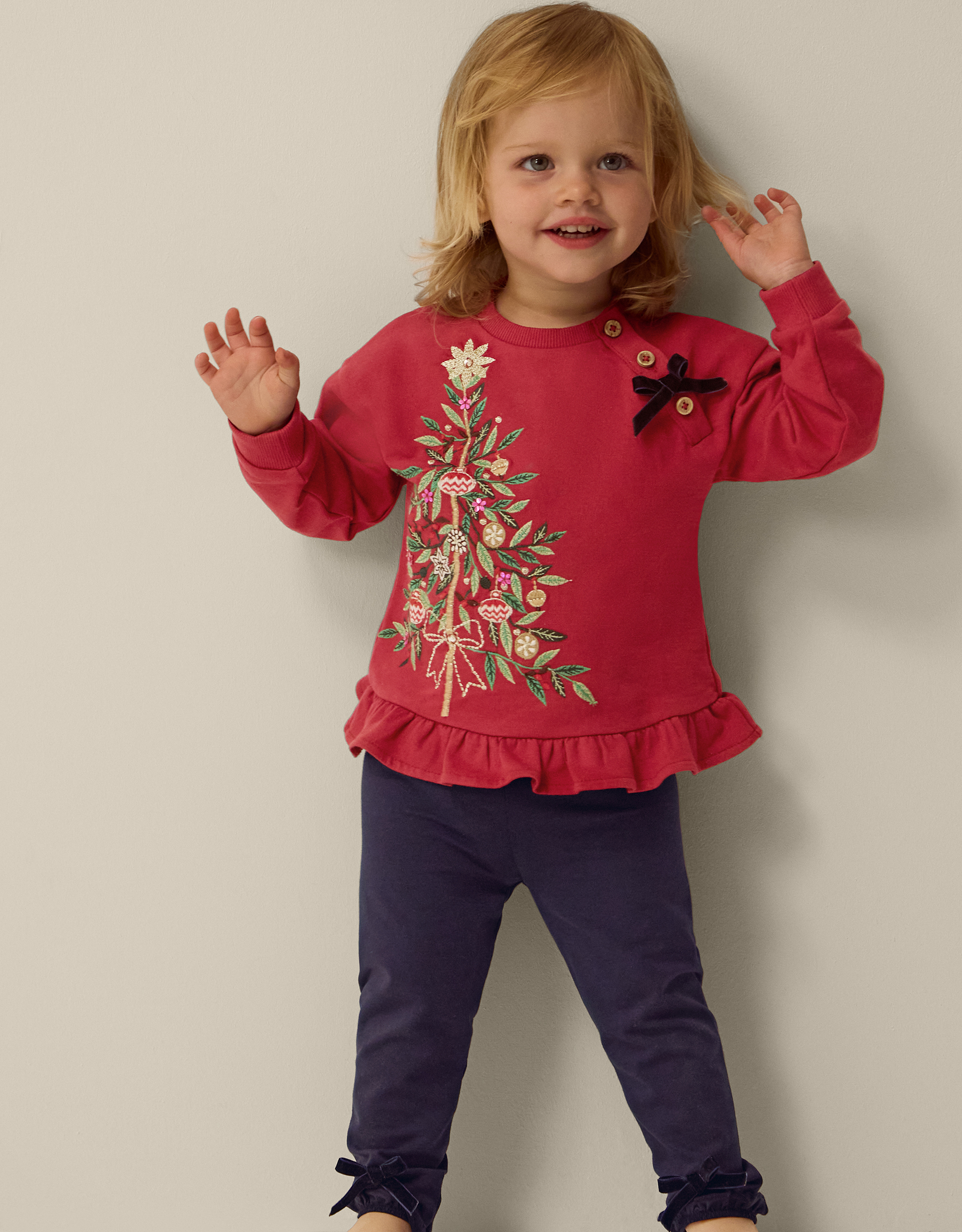 Christmas Tree Sweatshirt & Leggings Set Red