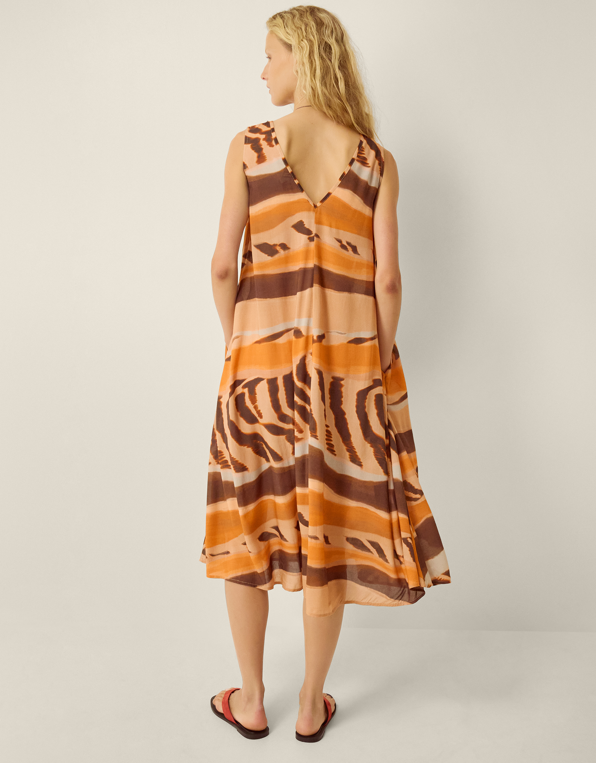 Monsoon Nadia Sleeveless Animal Print Midi Dress, view 3