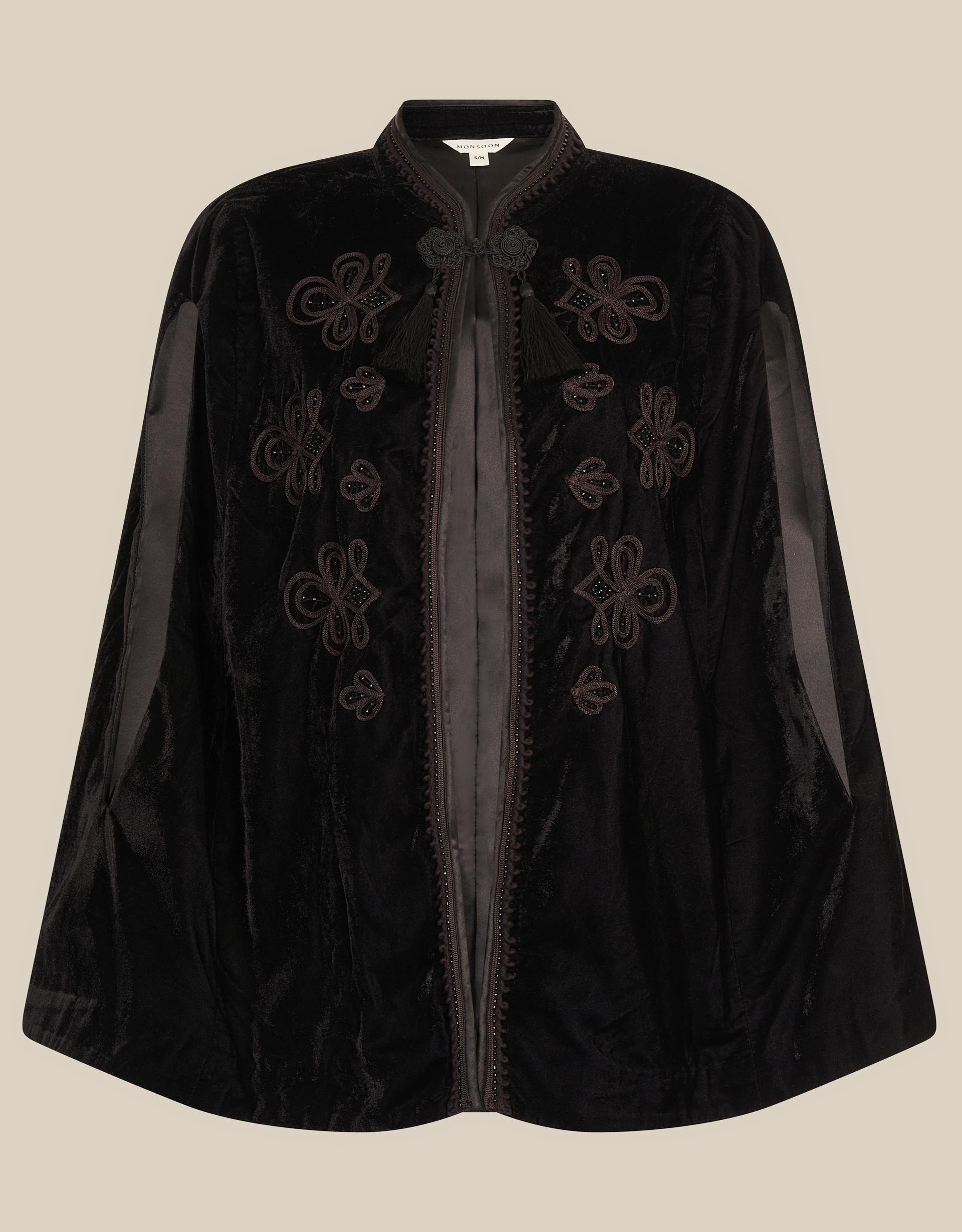 Monsoon Fenya Velvet Cape Coat, view 5