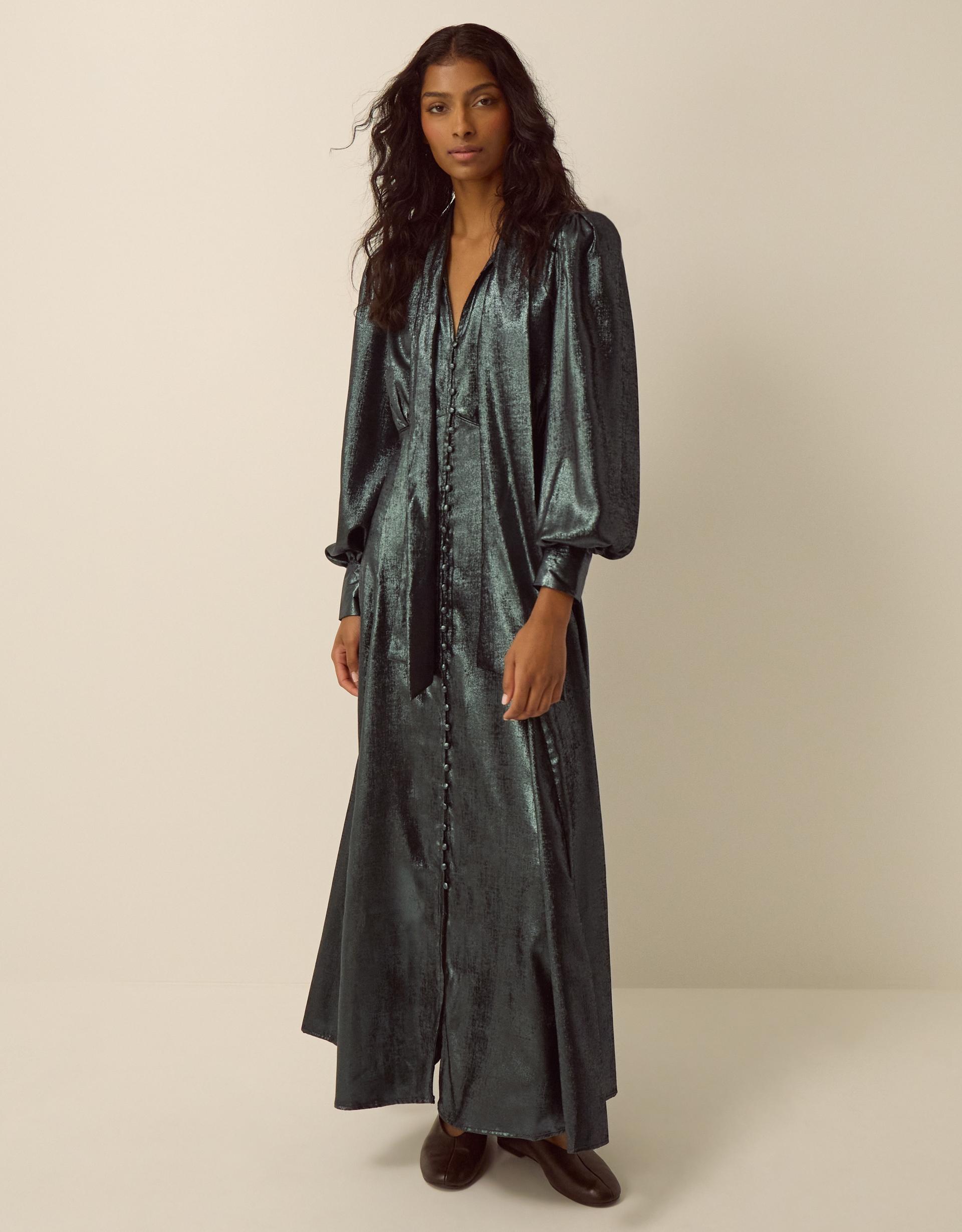 Monsoon Madelyn Metallic Midi Dress, view 5