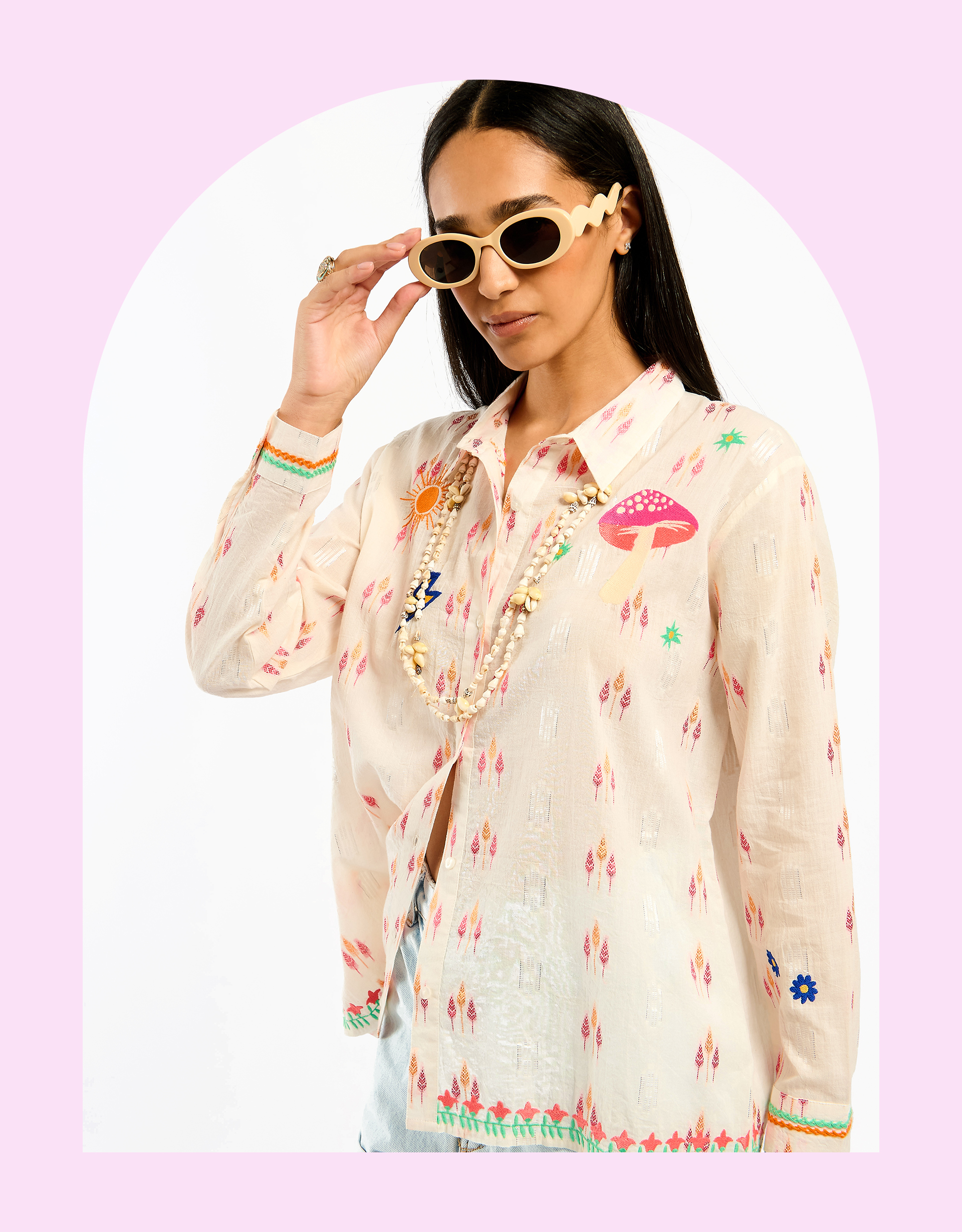 Monsoon Wild Charlie Jacquard Shirt in White