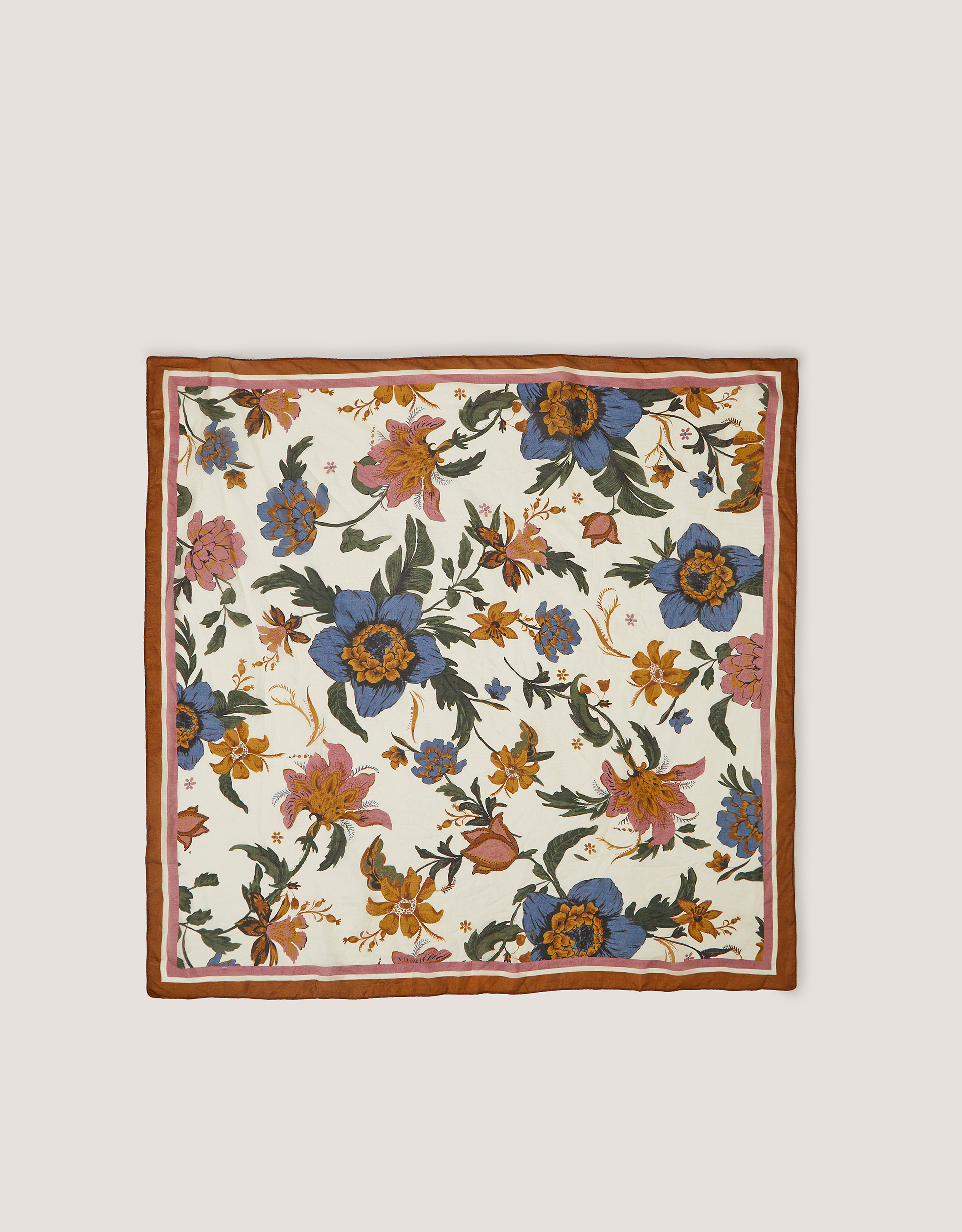 Monsoon Princella Floral Square Silk Scarf Multi