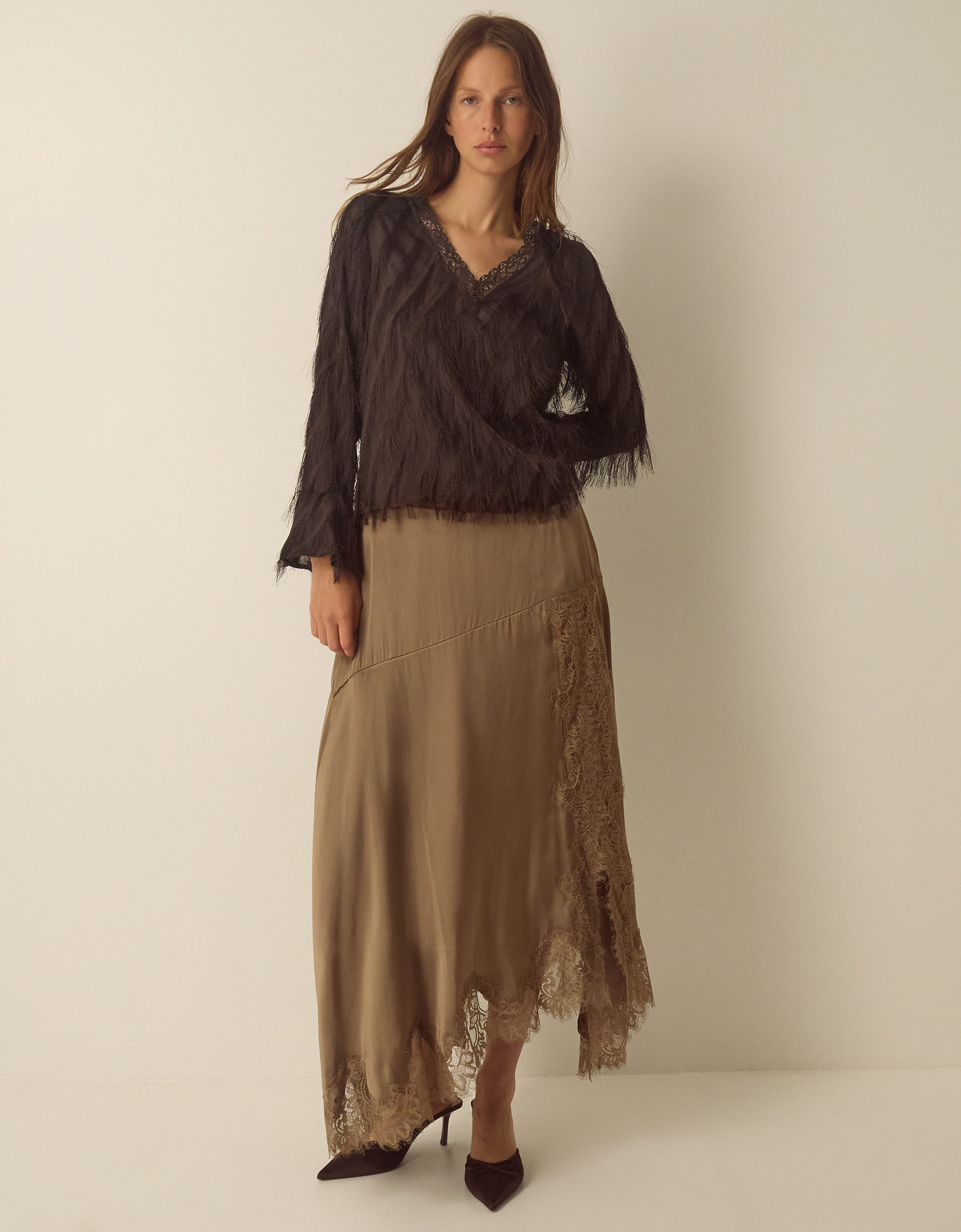 Monsoon Tawn V-Neck Fringe Top, view 4