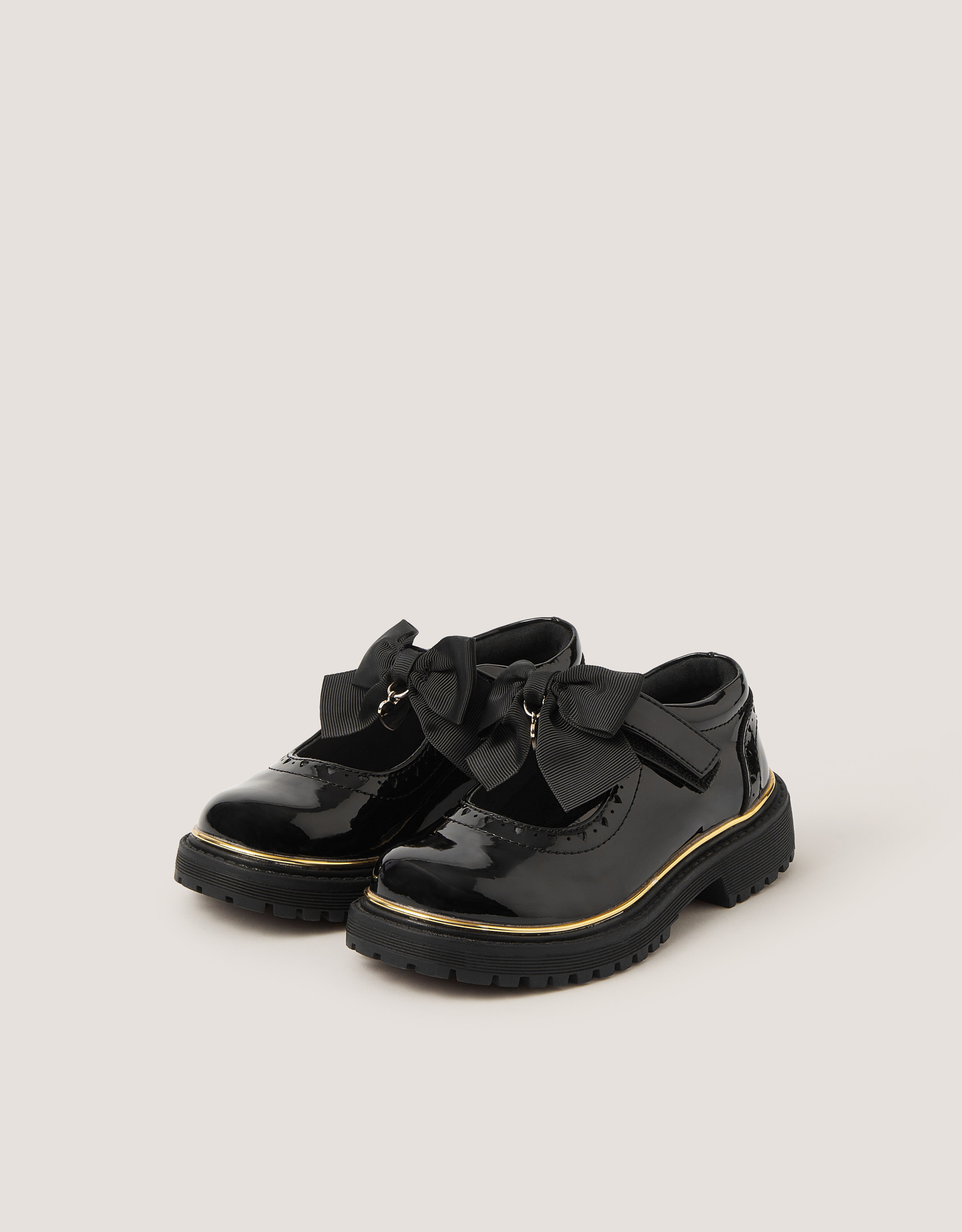 Monsoon Patent Mary Jane Brogue School Shoes
