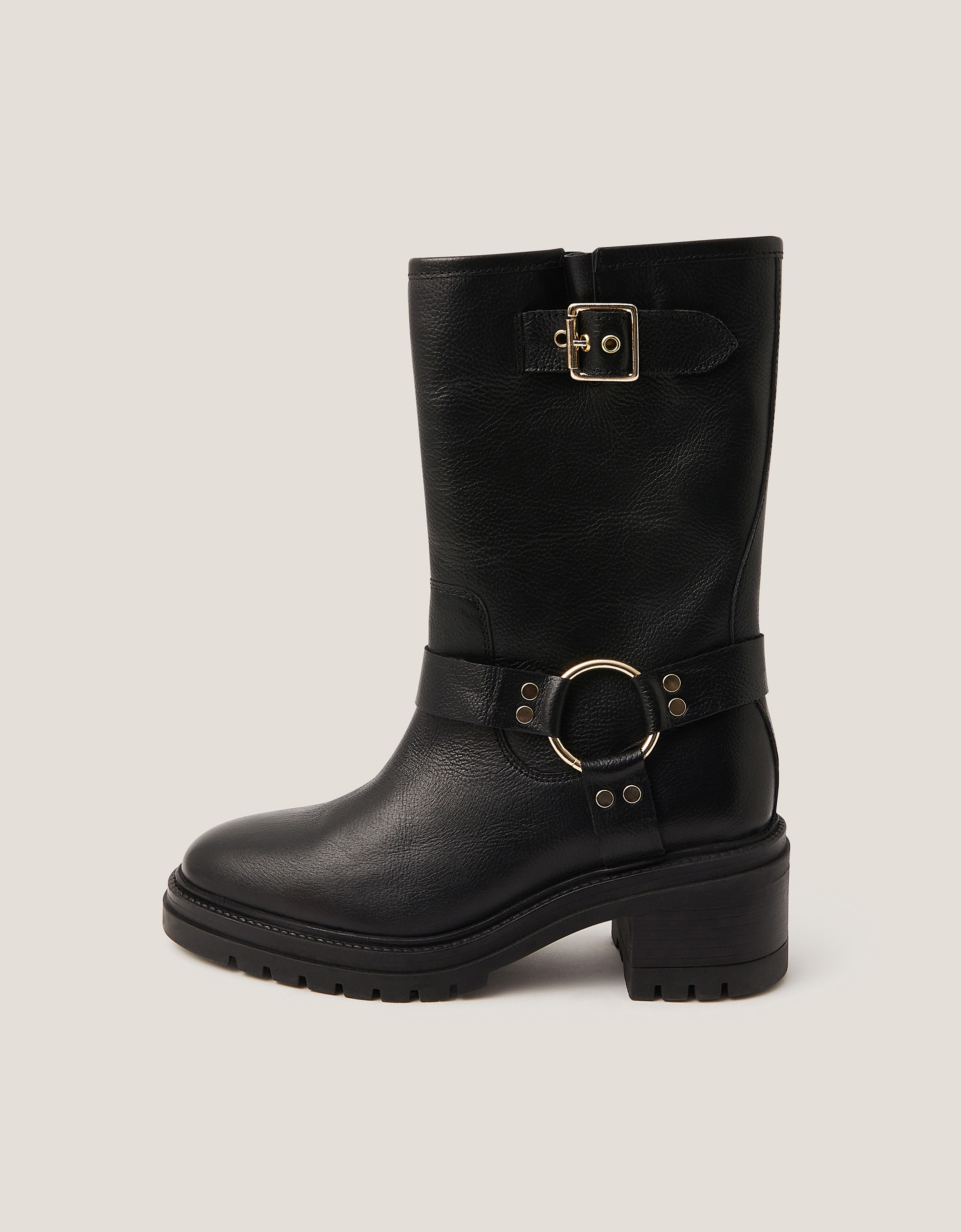 Monsoon Jade Leather Biker Boots, view 2