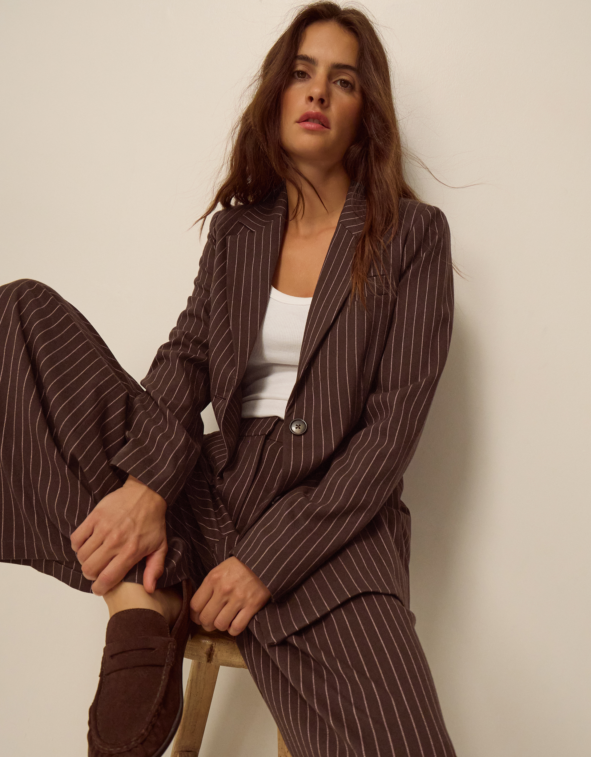 Monsoon Jen Pinstripe Blazer, view 3