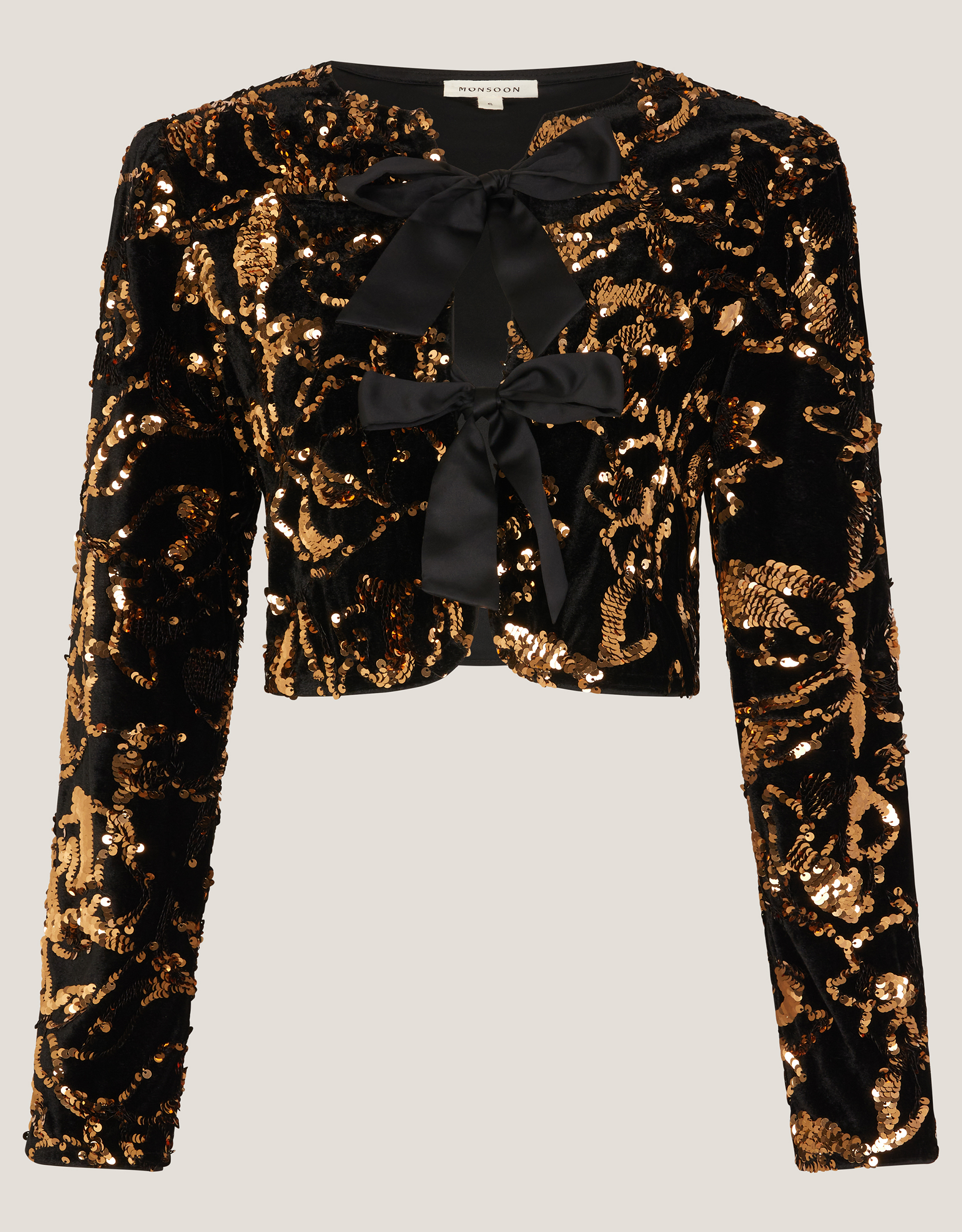 Monsoon Shola Sequin Bow Jacket, view 6