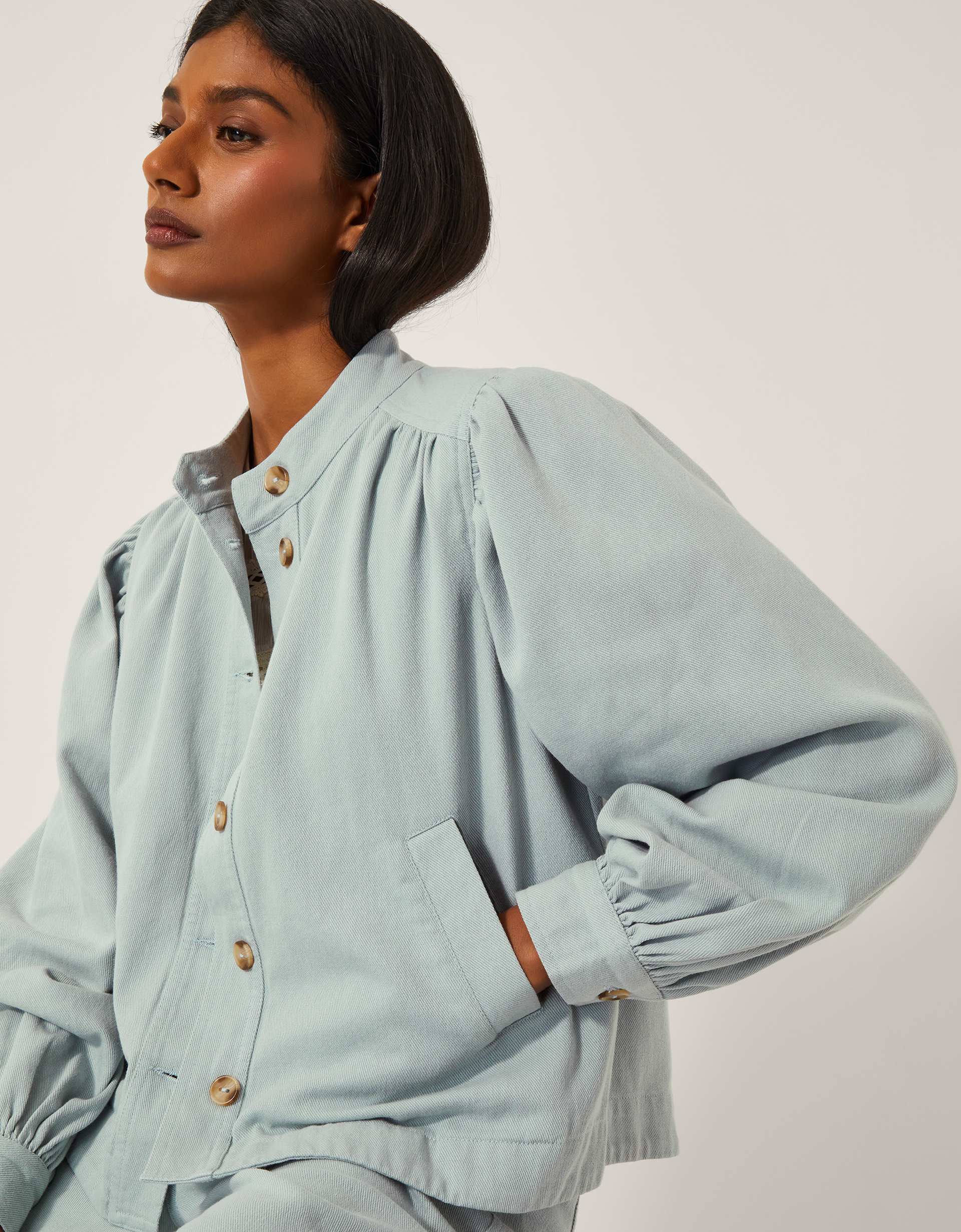 Monsoon Ciara Puff Sleeve Denim Jacket