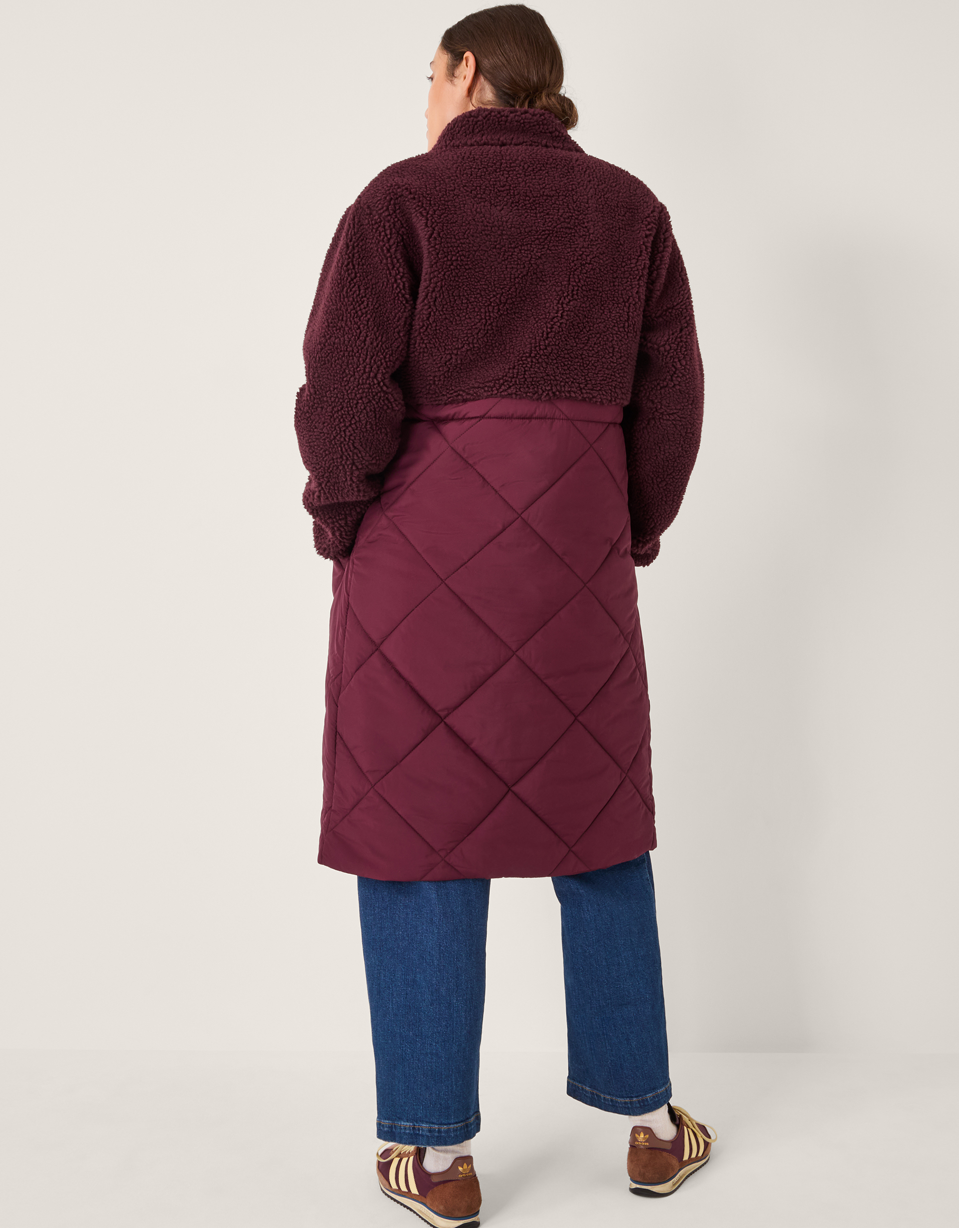 Monsoon Marlo Faux Shearling Quilted Coat, view 3