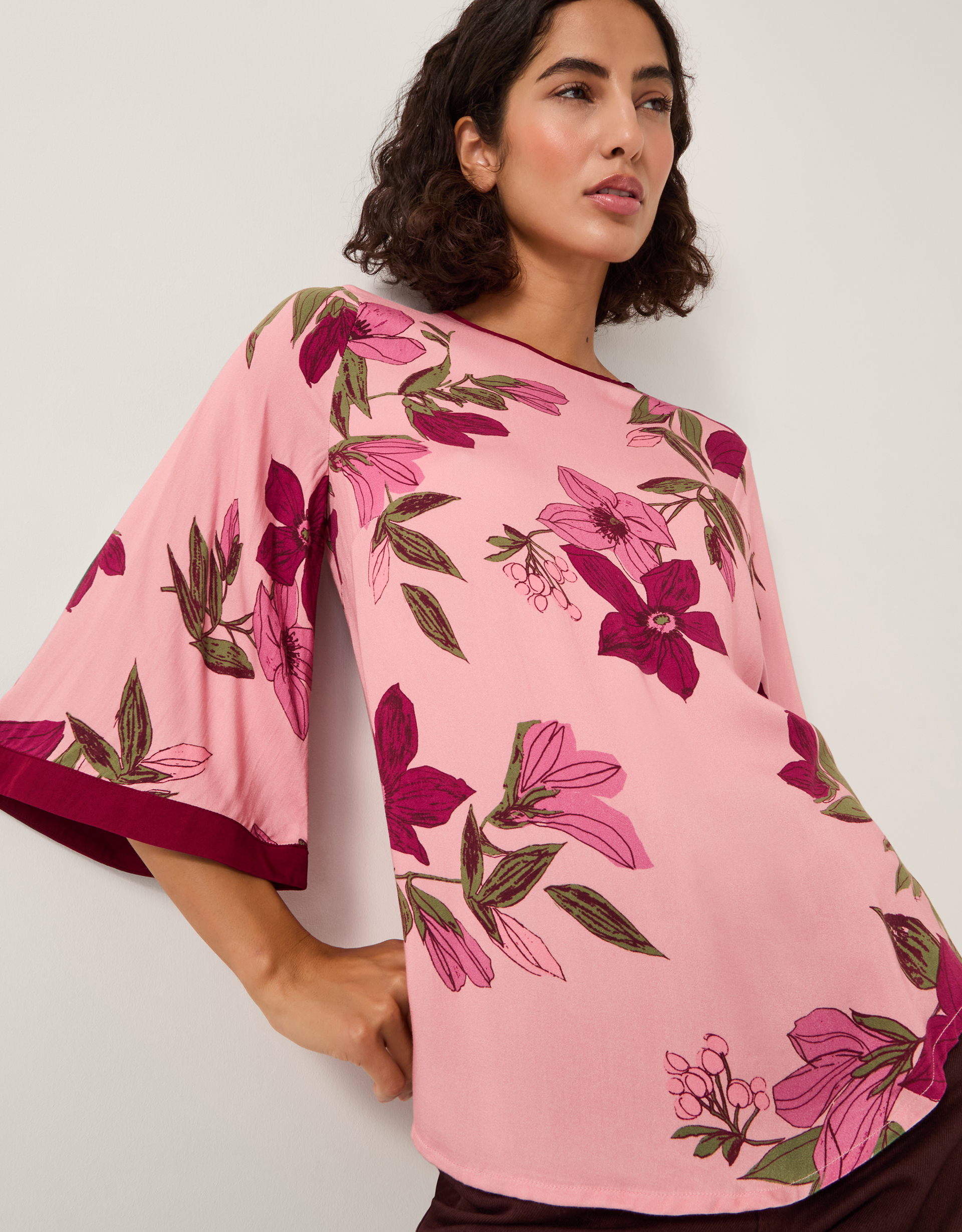 Monsoon Clemmie Floral Print Top, view 2