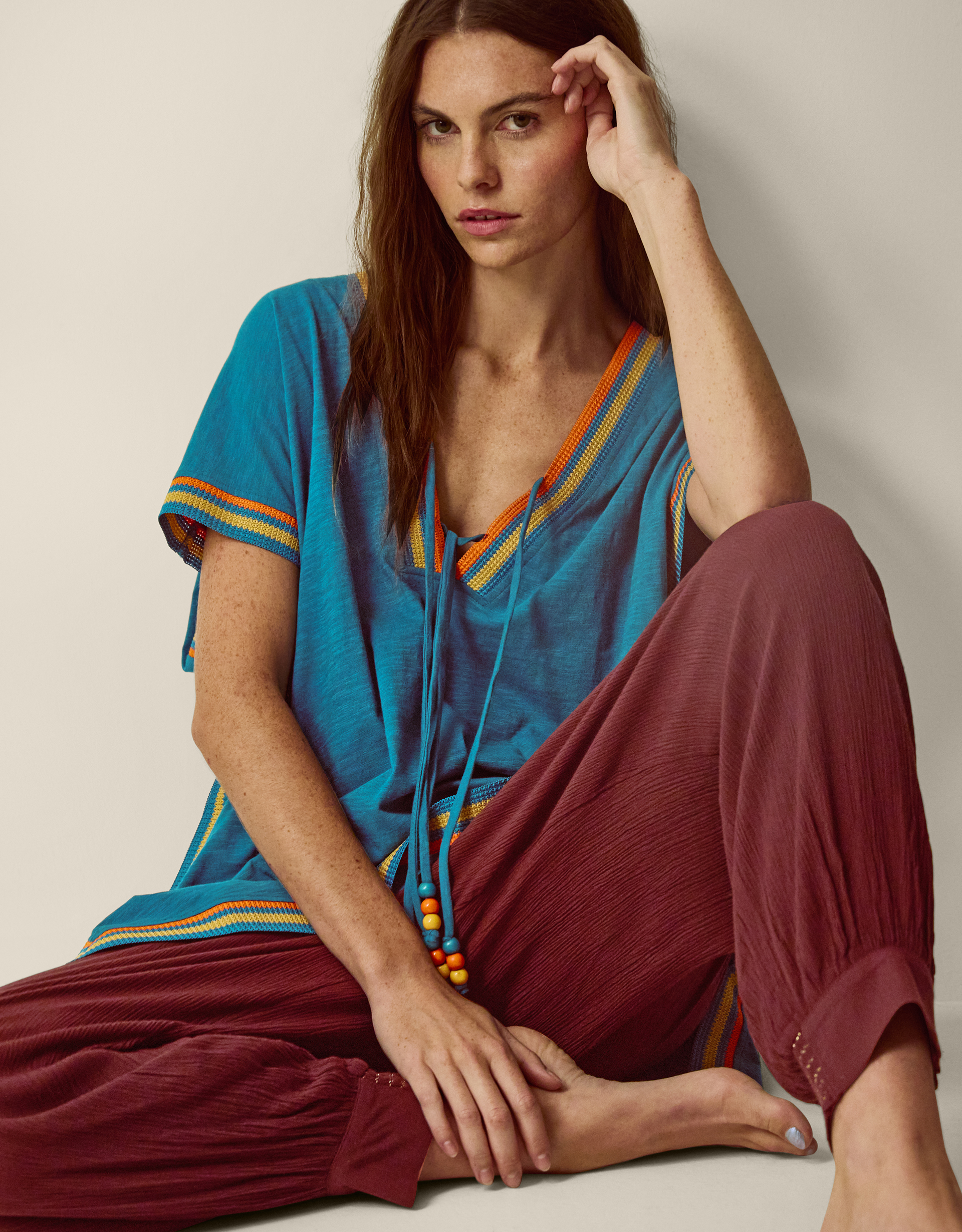 Monsoon Maeve V-Neck Mini Kaftan, view 3