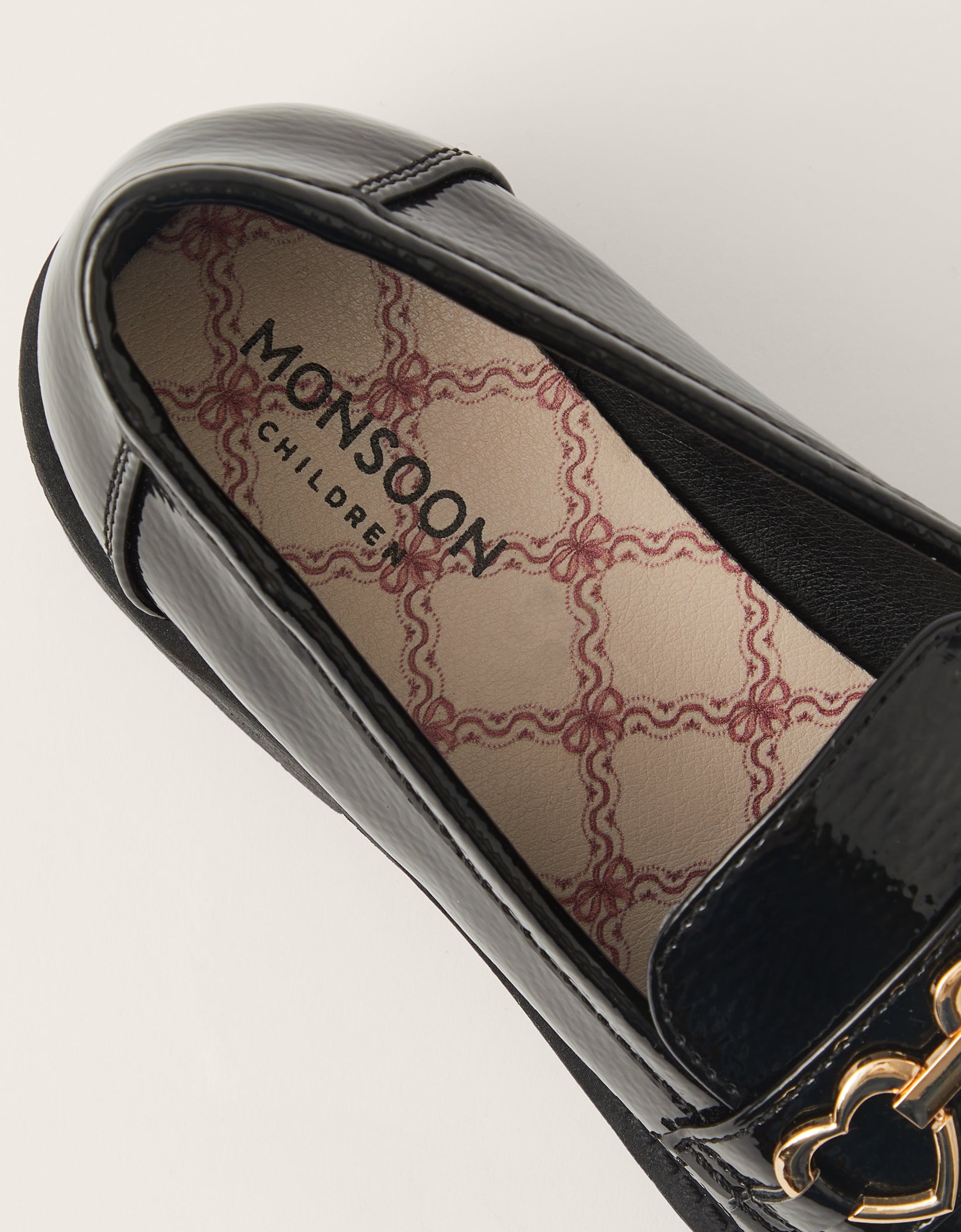 Monsoon Charm Patent Loafer School Shoes, view 4