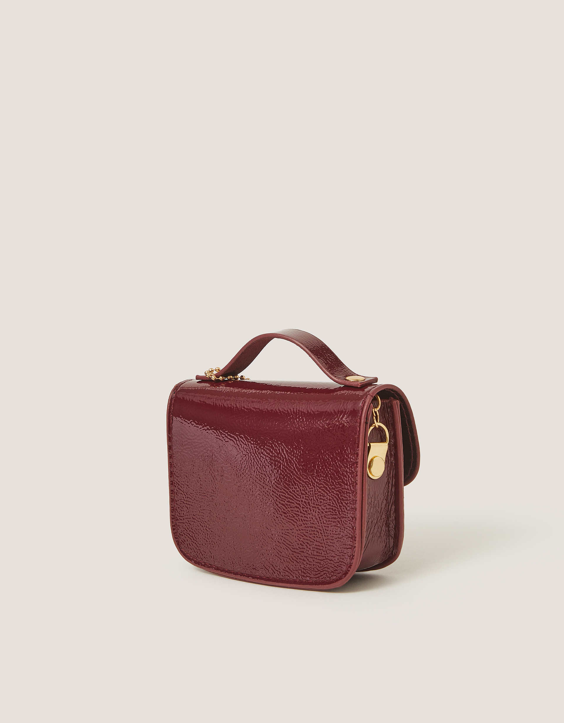 Monsoon Mini Patent Satchel Bag, view 2