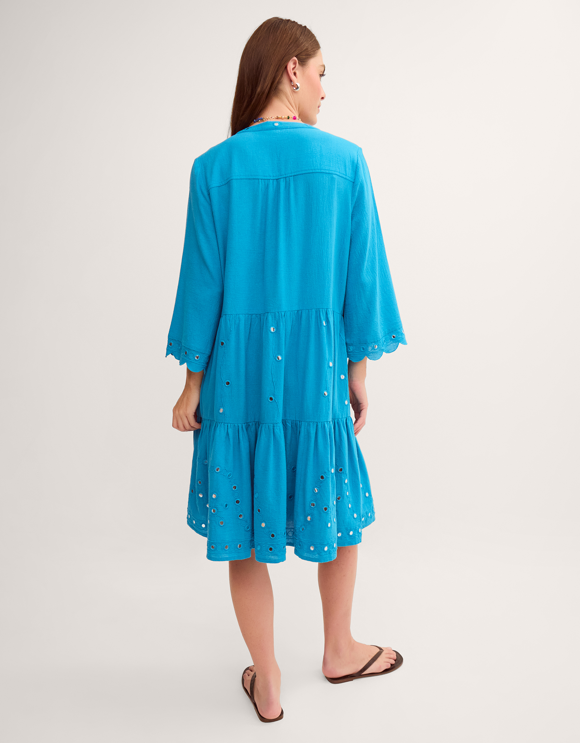 Monsoon Maddie Mirror Midi Kaftan in Teal, view 3