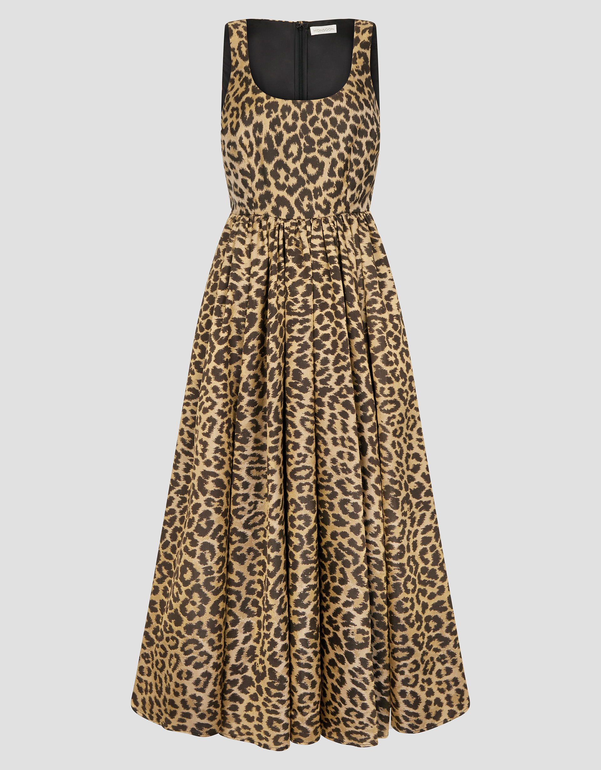 Monsoon Sicily Fit and Flare Midi Dress in Brown, view 6
