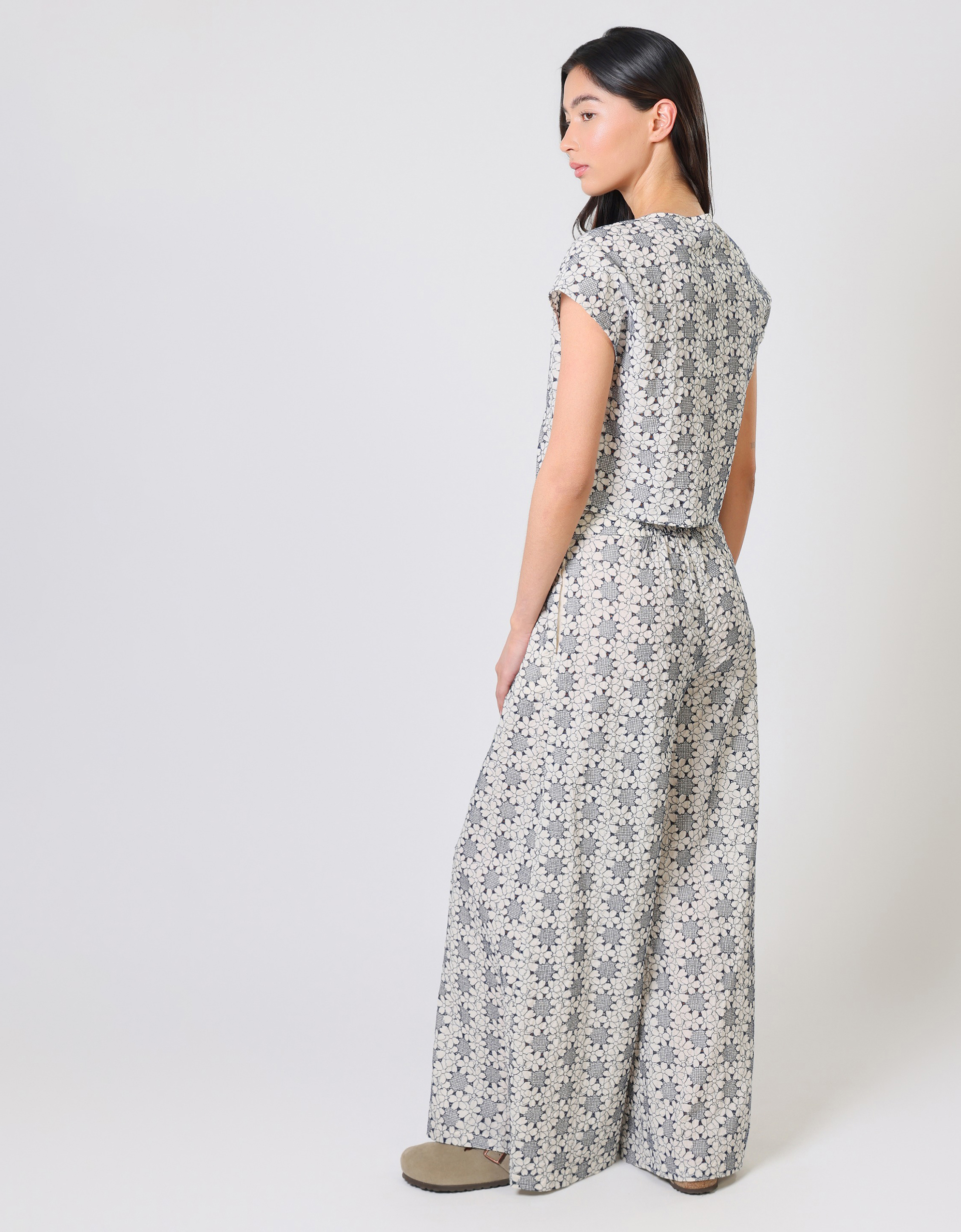 Monsoon Traffic People Rene Floral Wide Leg Trousers, view 4