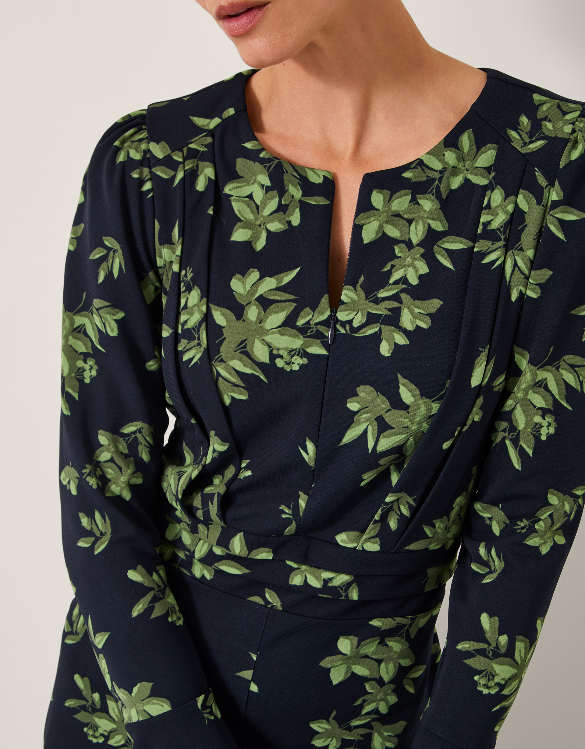 Monsoon Joules Long Sleeve Jersey Midi Dress, view 3