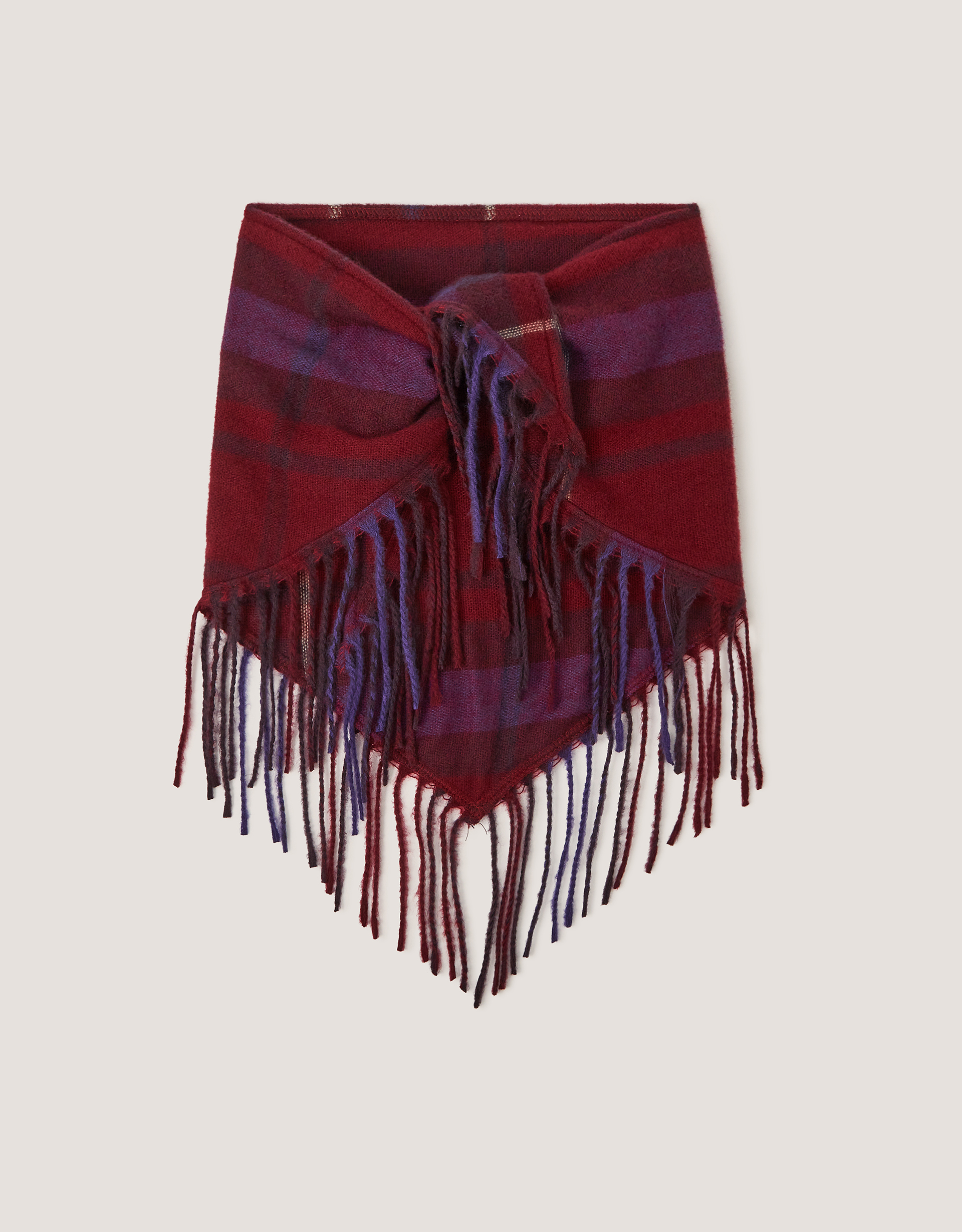 Monsoon Beatrice Check Knit Triangle Scarf, view 2