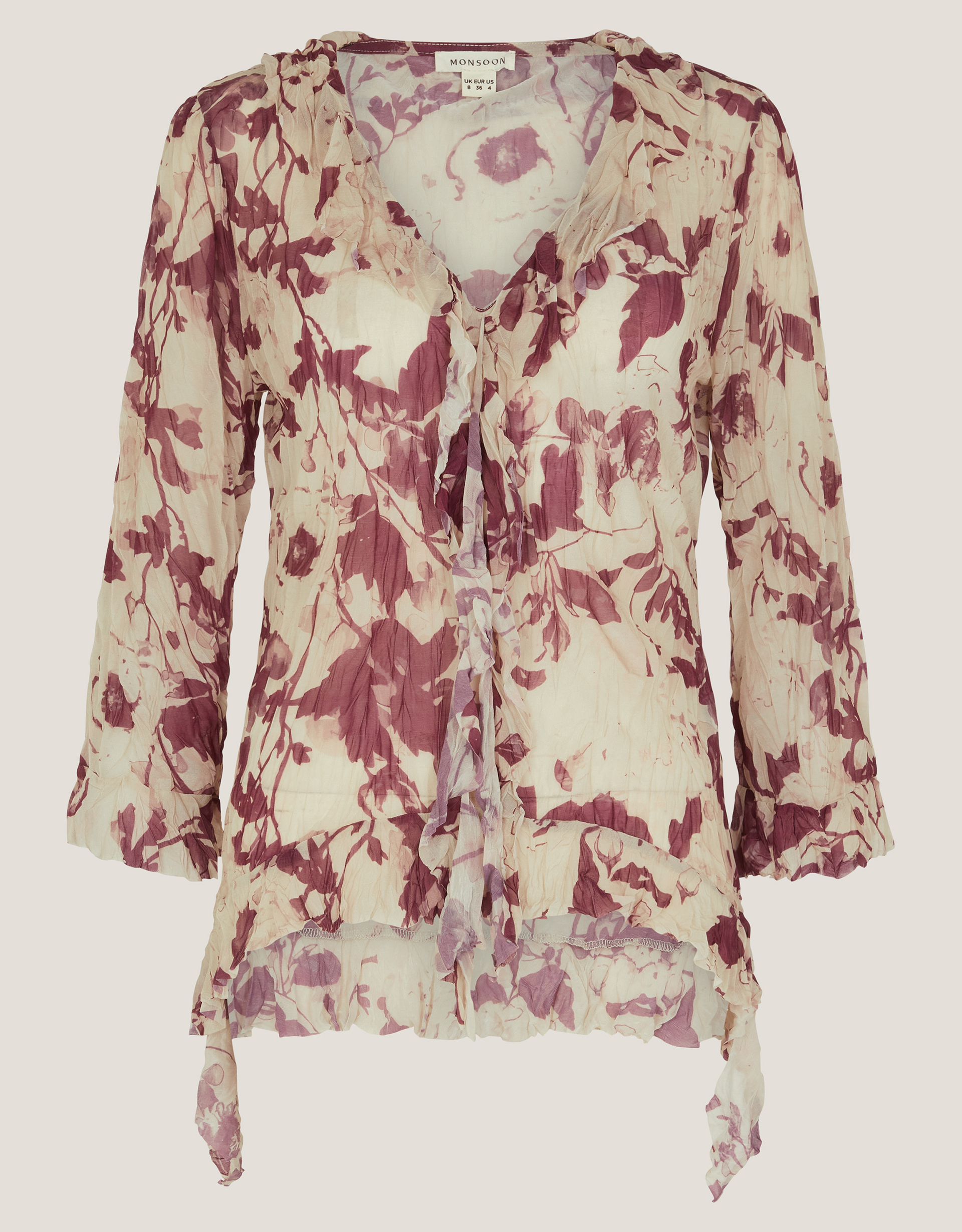 Monsoon Bora Floral Ruffle Top, view 5