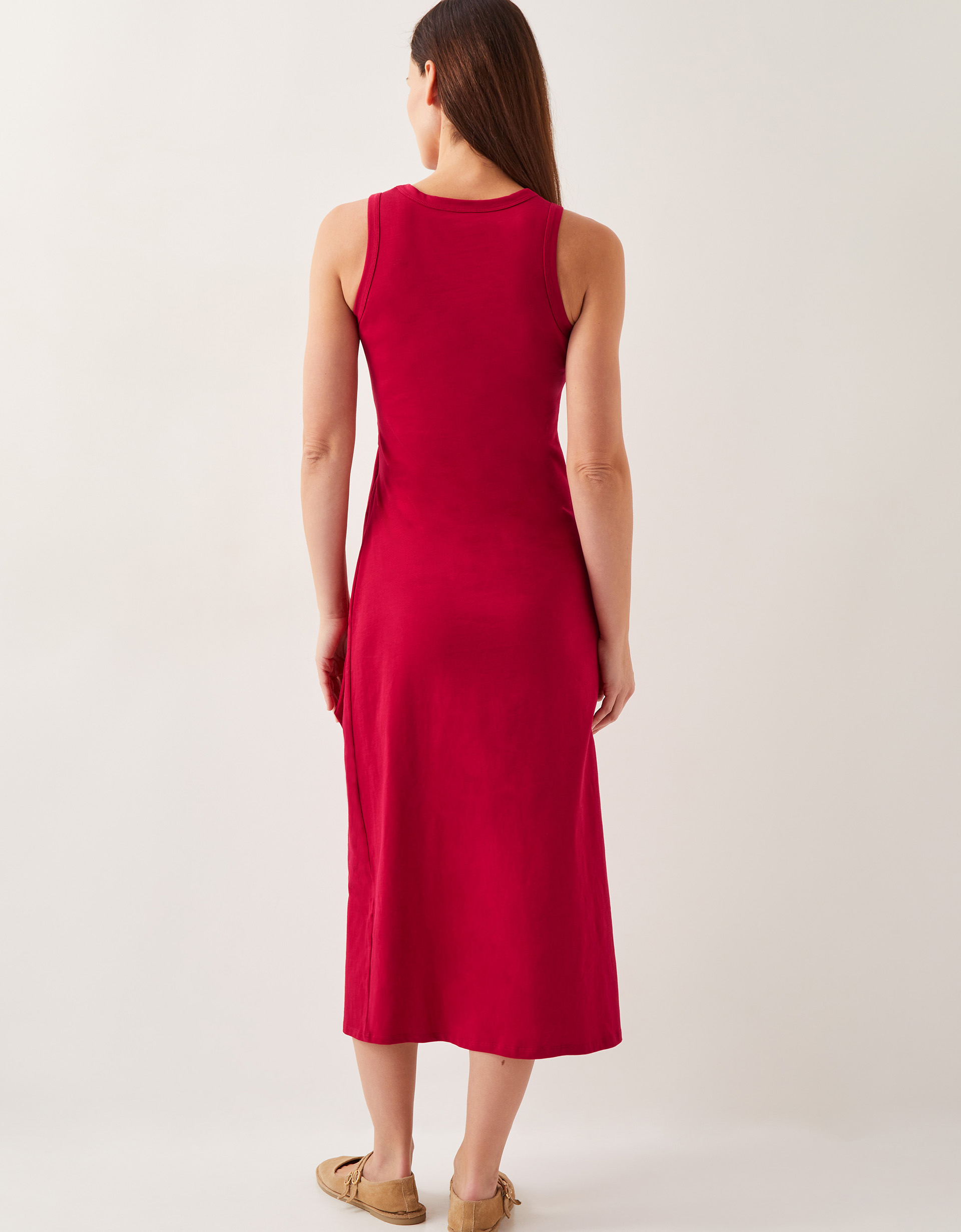 Monsoon Sleeveless Tie-Side Column Midi Dress, view 3