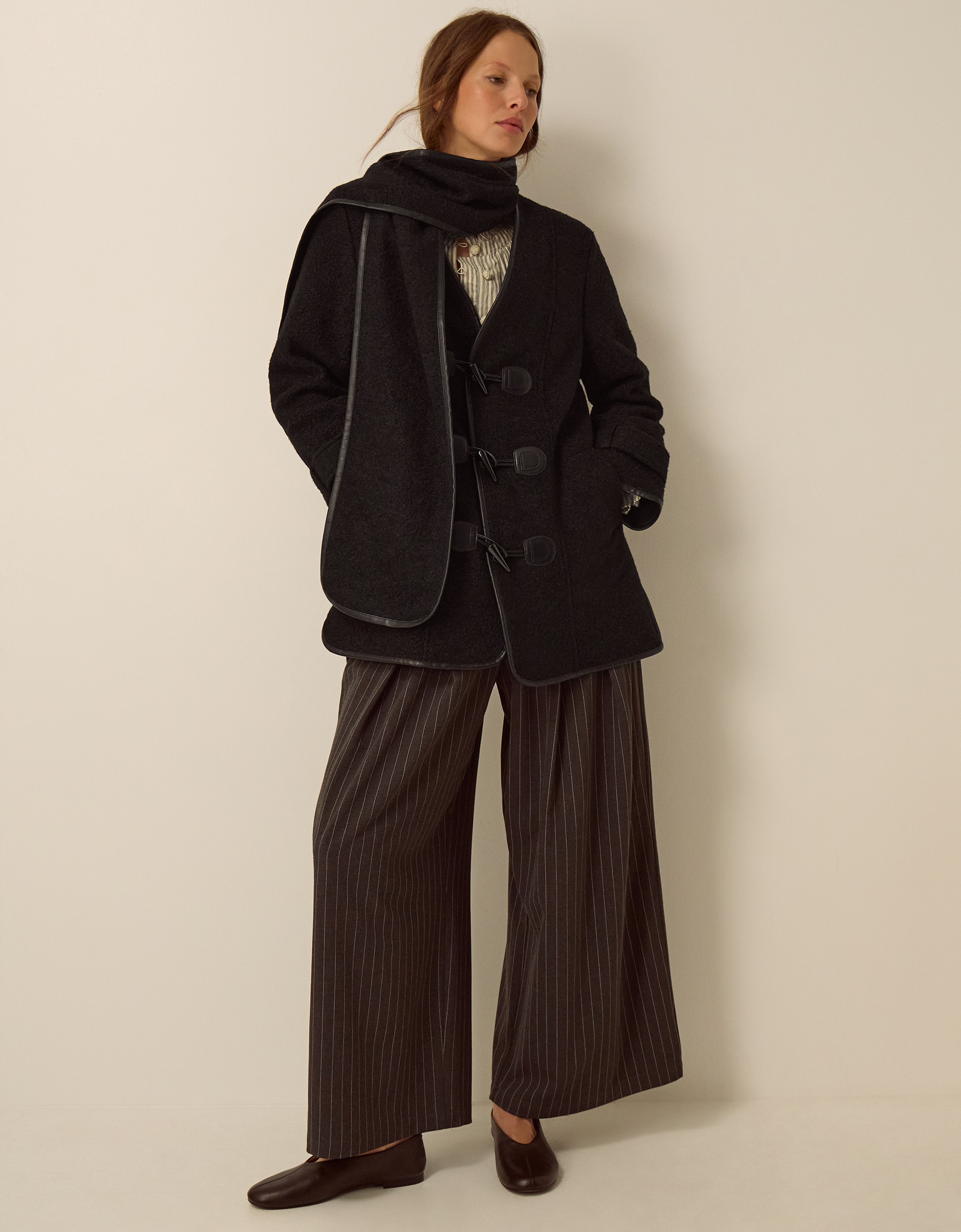 Monsoon Mae Bouclé Coat & Scarf, view 2