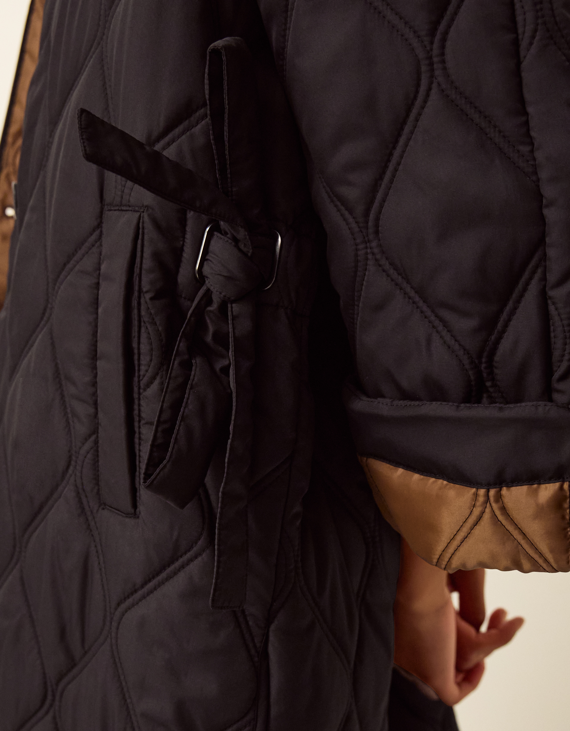 Monsoon Andi Quilted Longline Coat, view 2