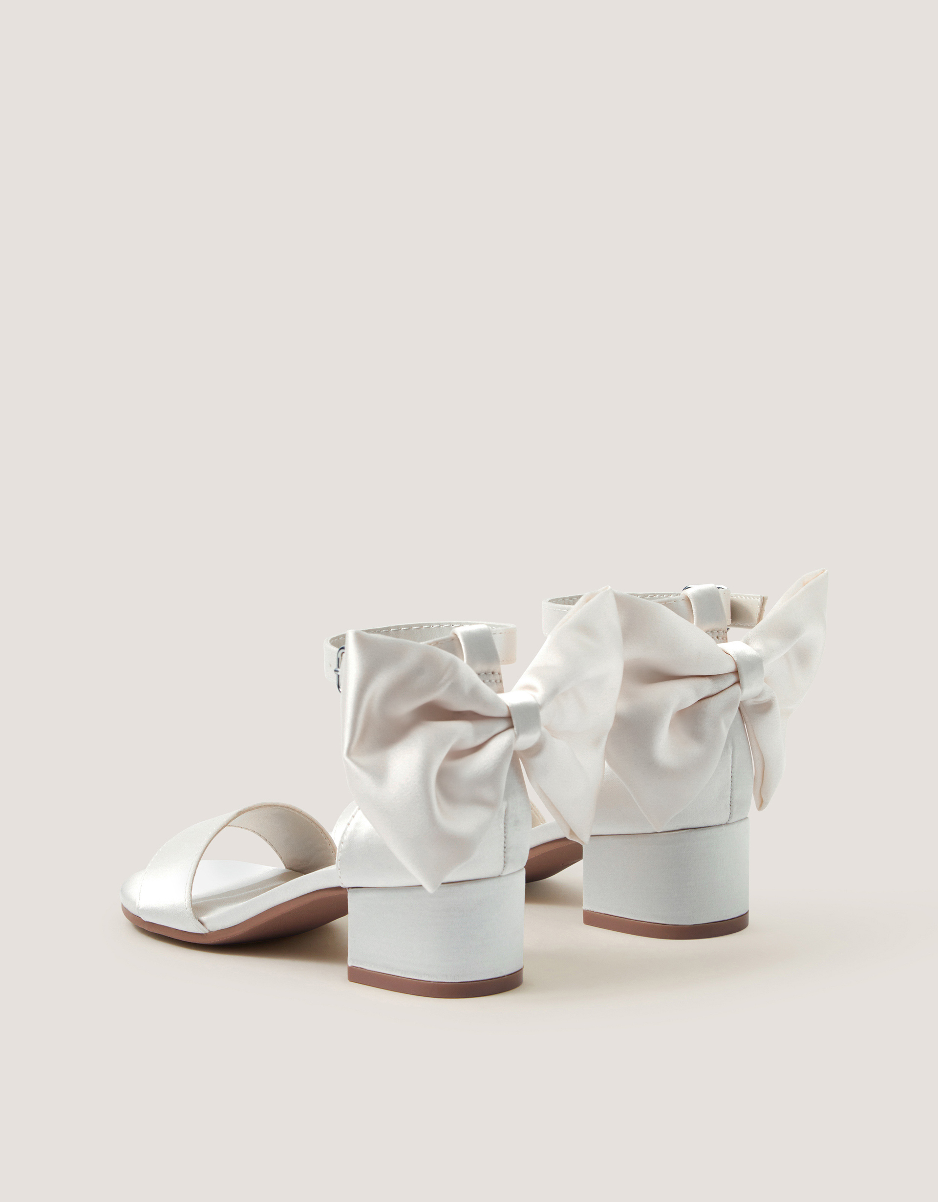 Monsoon Open-Toe Bow Heels in Ivory, view 3
