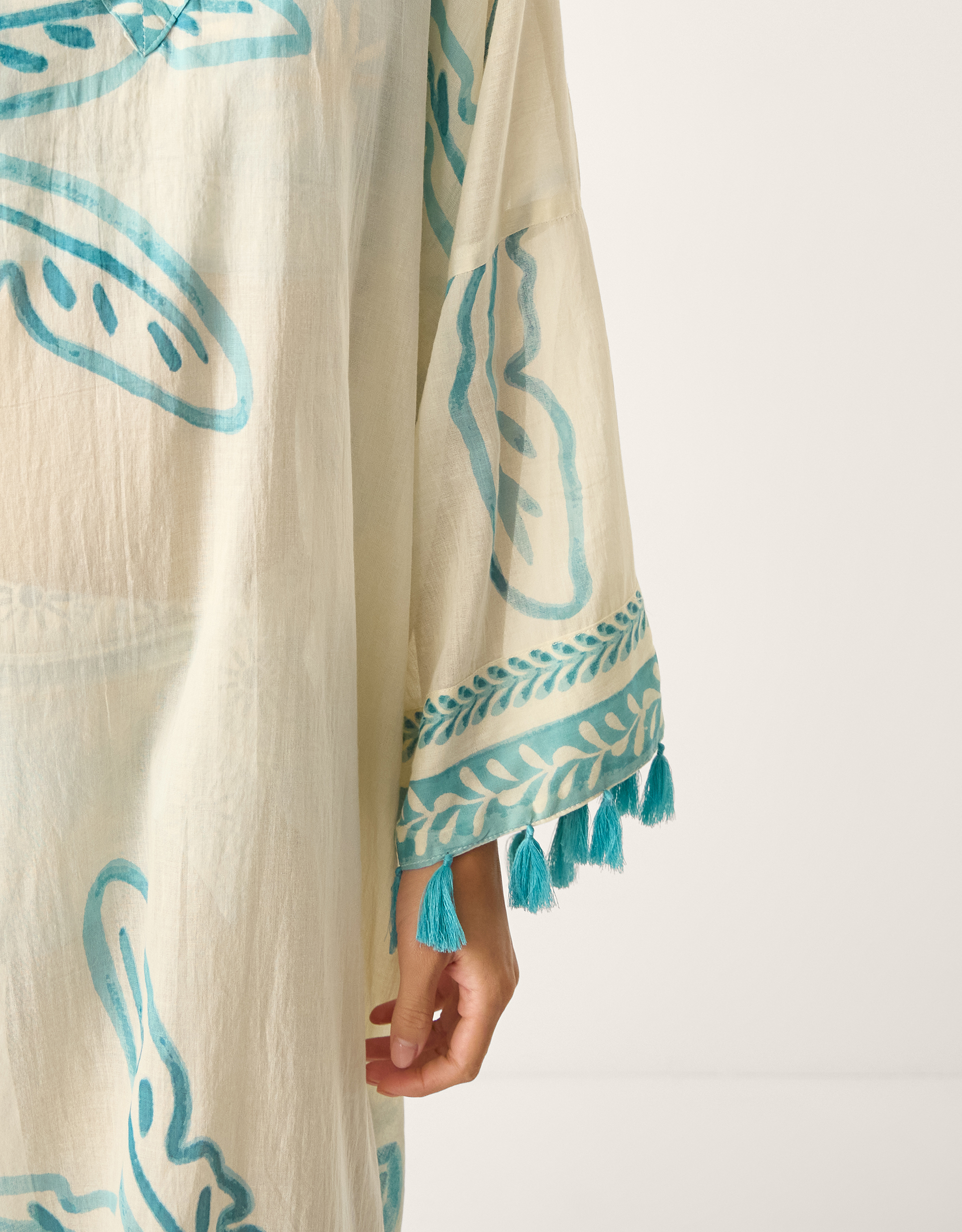 Monsoon Pam Palm Print Kaftan, view 4