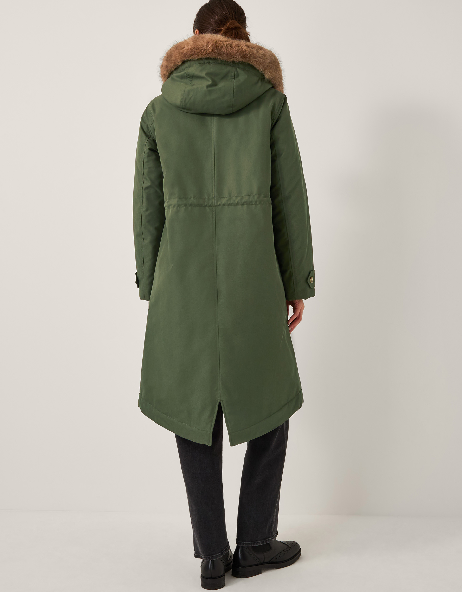Monsoon Paula Faux Fur Parka Coat, view 4