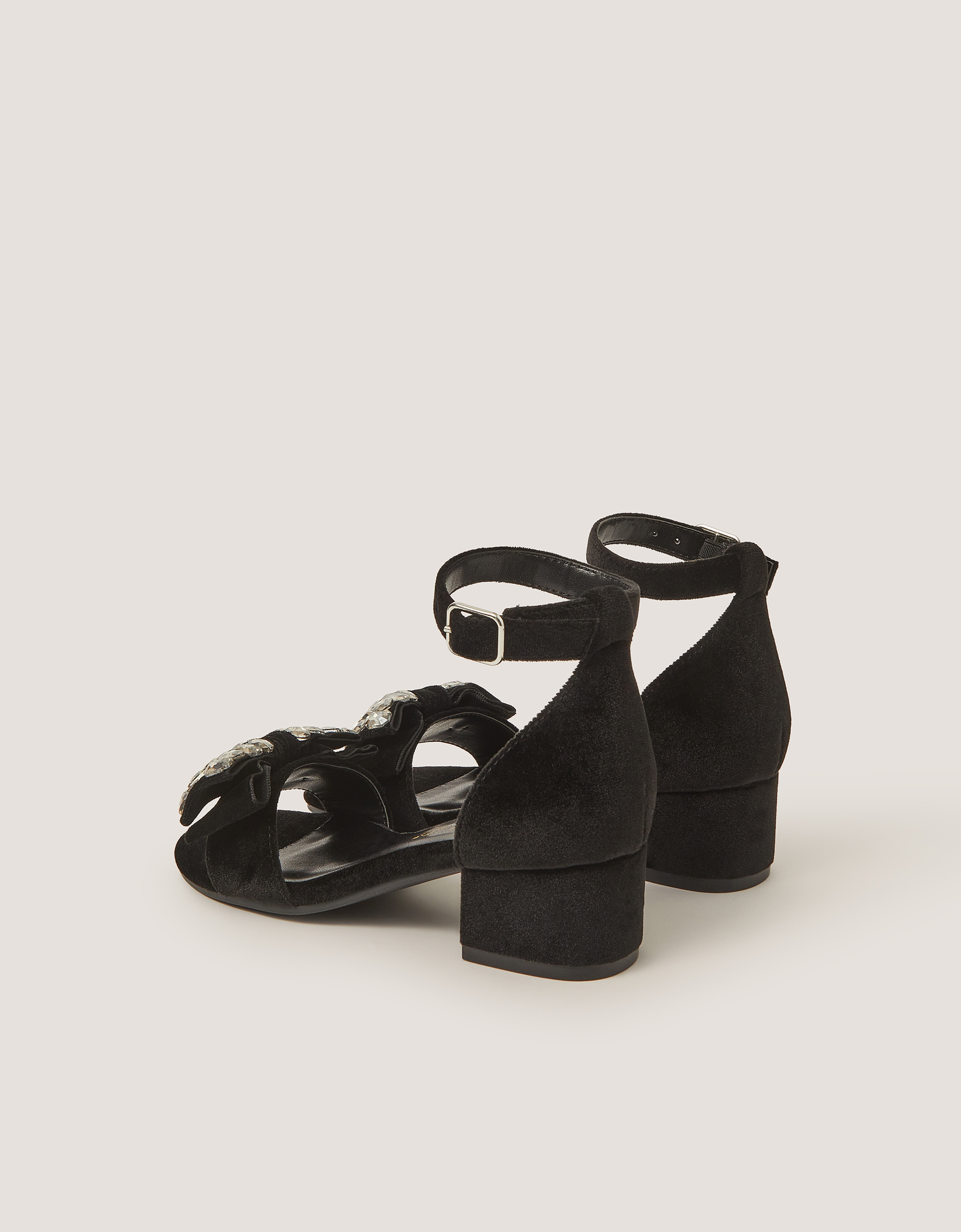 Monsoon Embellished Velvet Two-Part Heels, view 3
