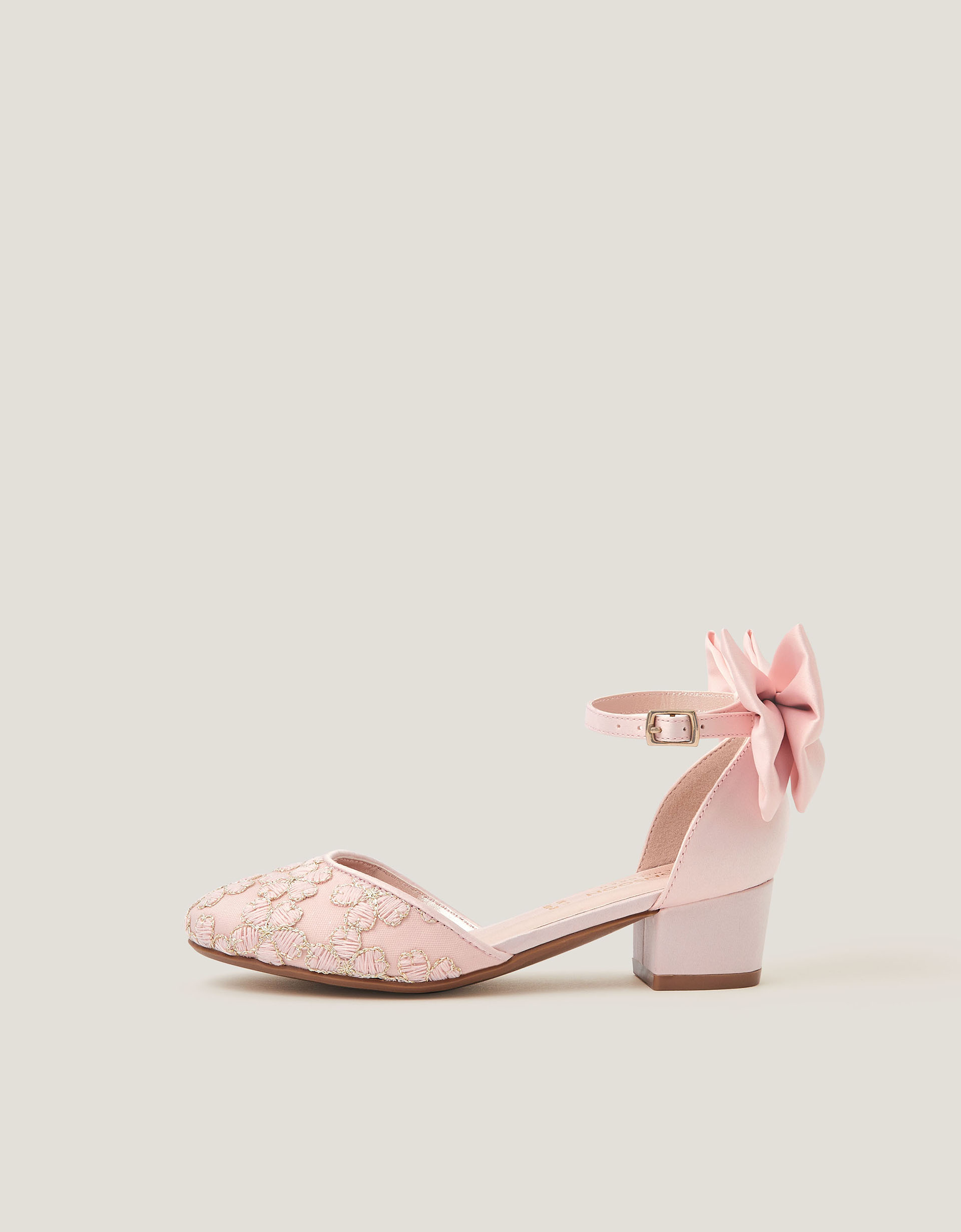 Monsoon Sara Closed-Toe Embroidered Flower Heels, view 2